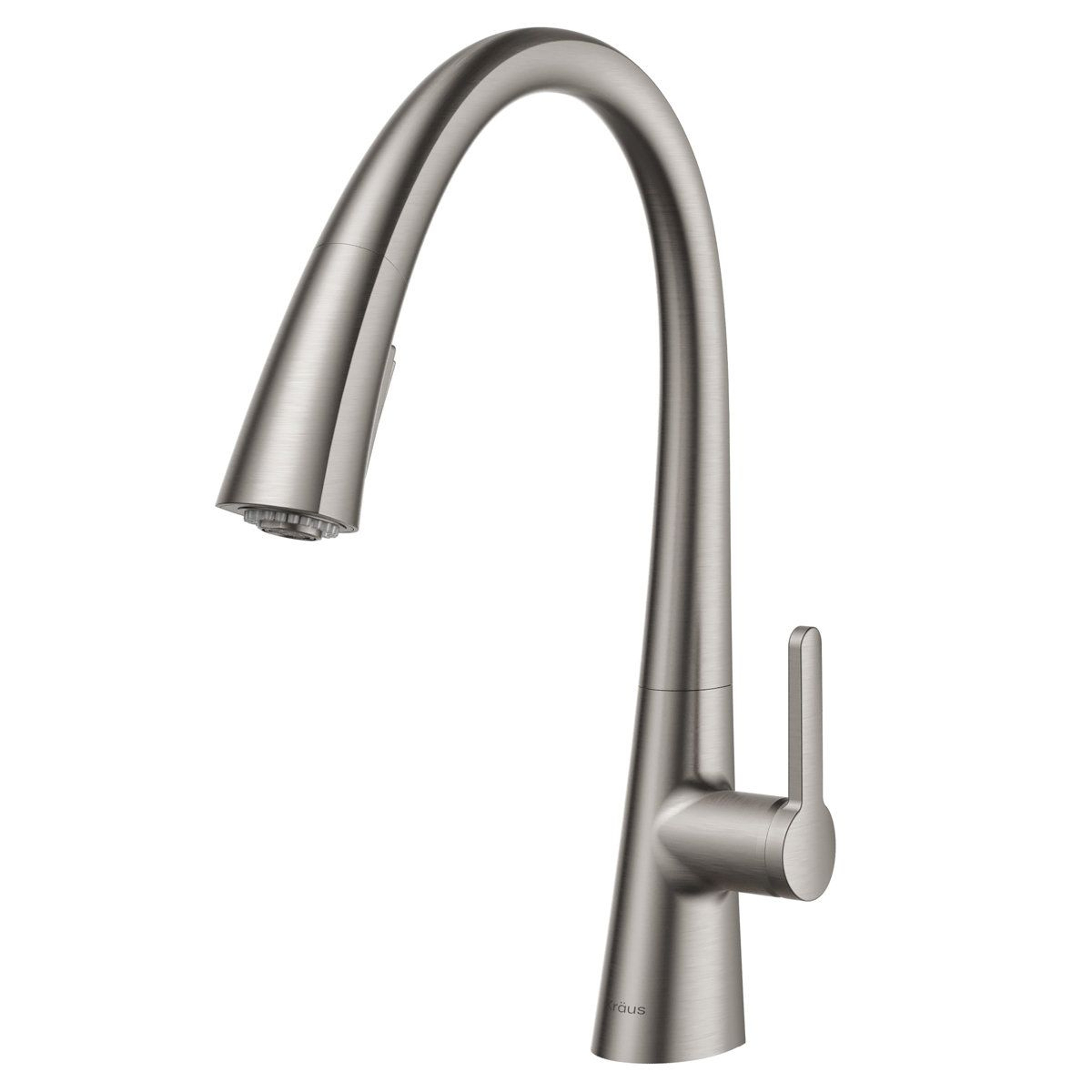 Pull Down Single Handle Kitchen Faucet With High Arc Swivel Spout 1