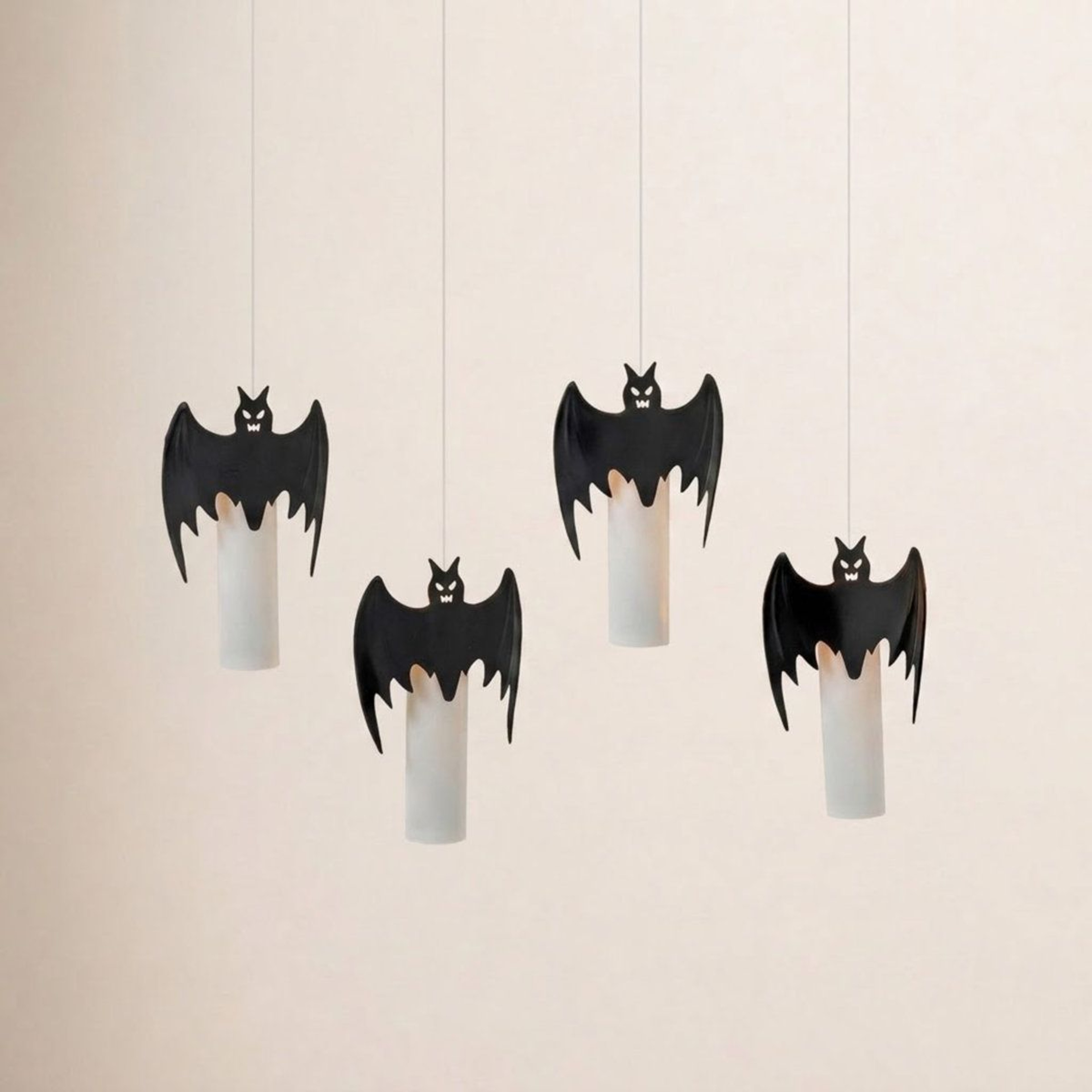 Floating Halloween Bat LED Candles With Remote Control And Timer Set Of 4 0