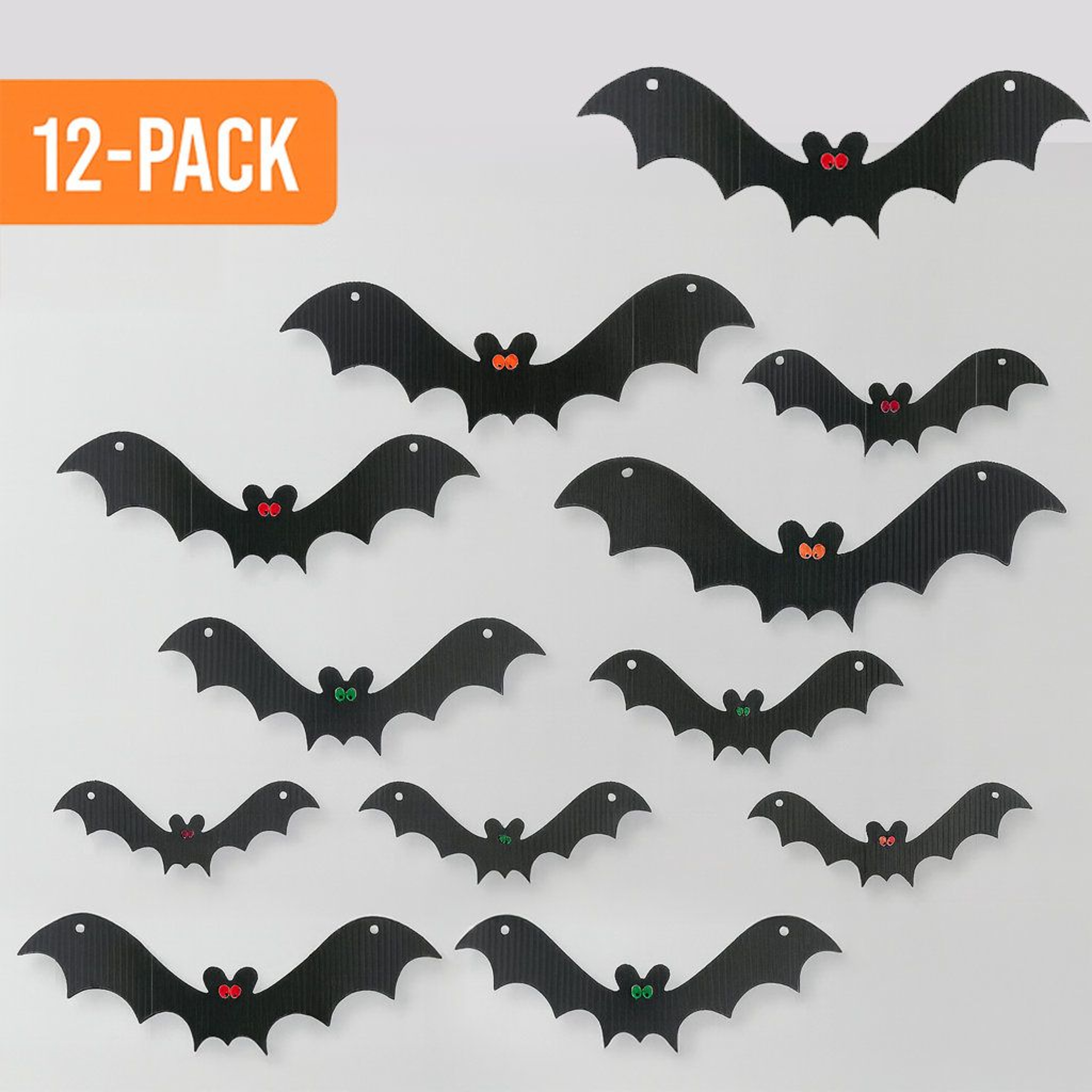 Halloween Hanging Bat Decorations Set Of 12 Black Indoor Outdoor Bats 9