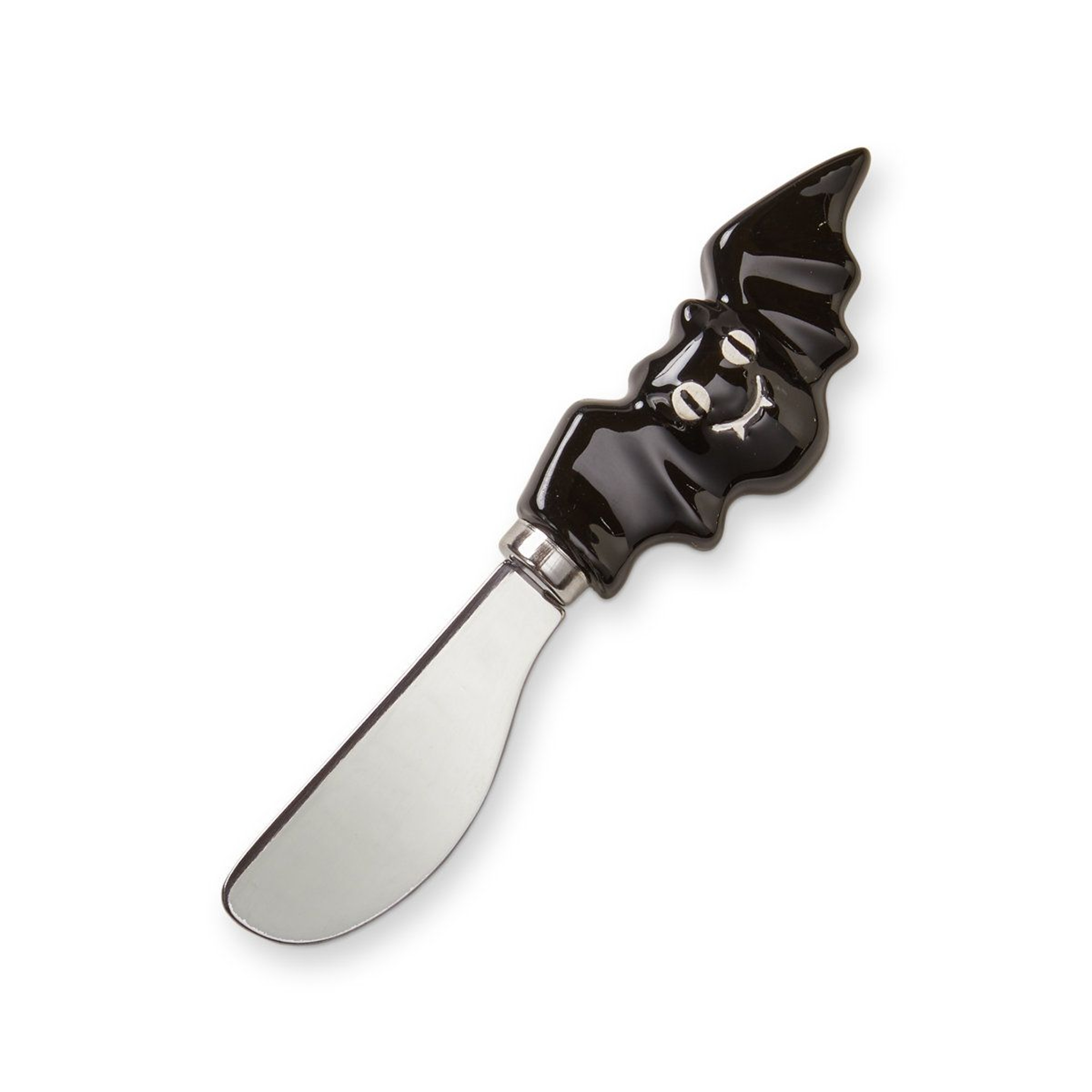 Black Bat Cheese Spreader With Ceramic Handle For Halloween 0