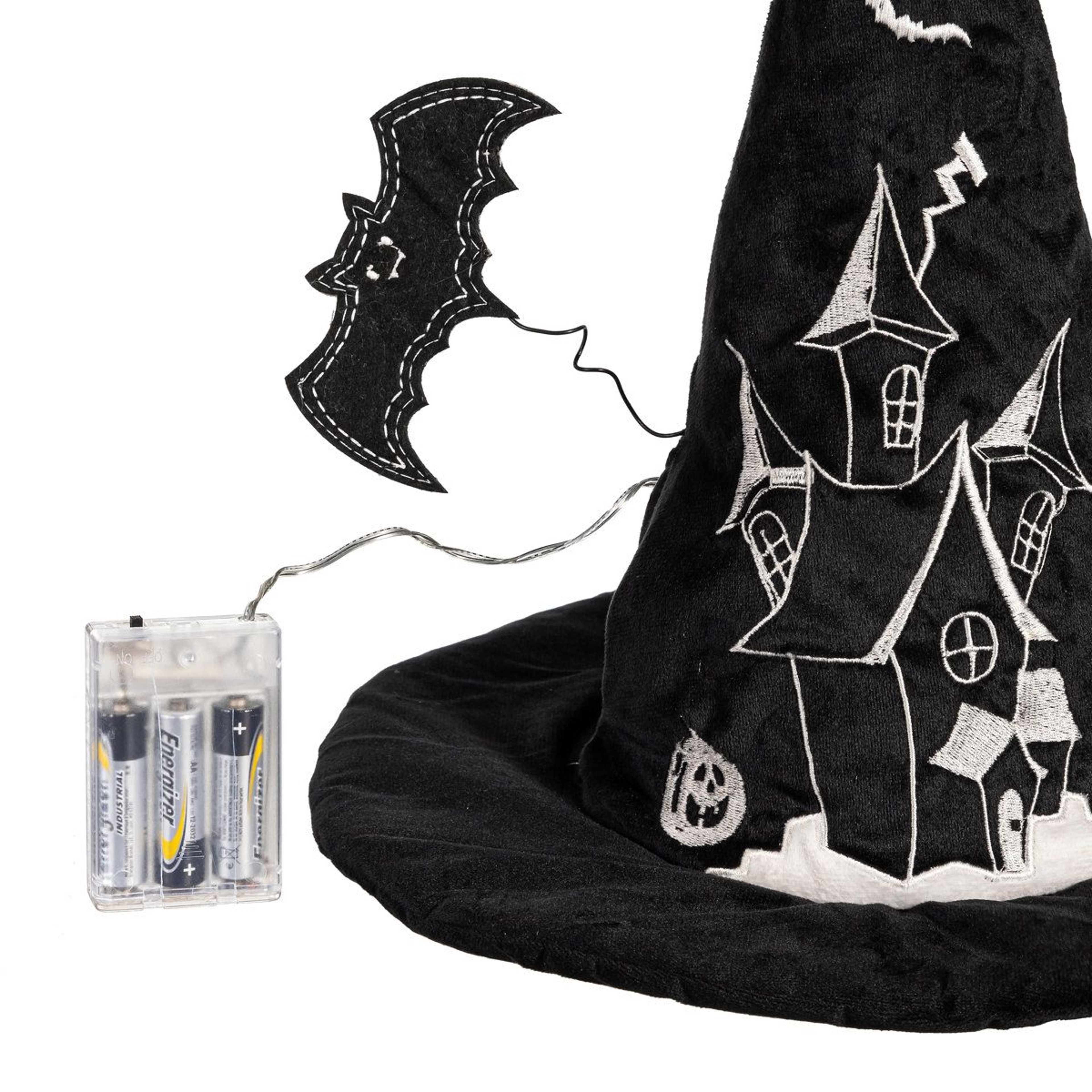 LED Witch Hat Table Decor  1375 Inch BatteryPowered Halloween Decoration 2