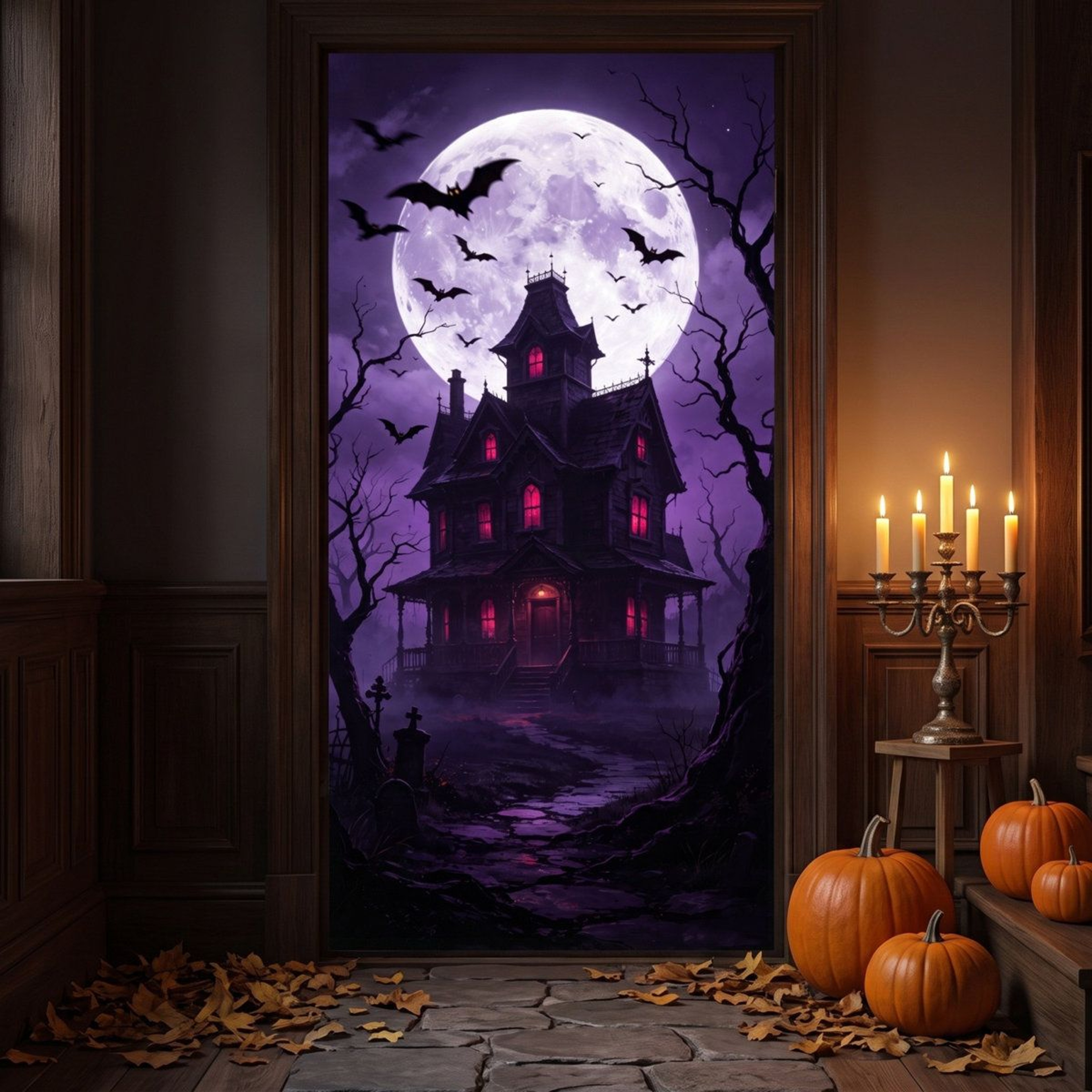Halloween Door Cover 35 X 72 Inch Polyester Hanging Door Curtain For Party Decor 4