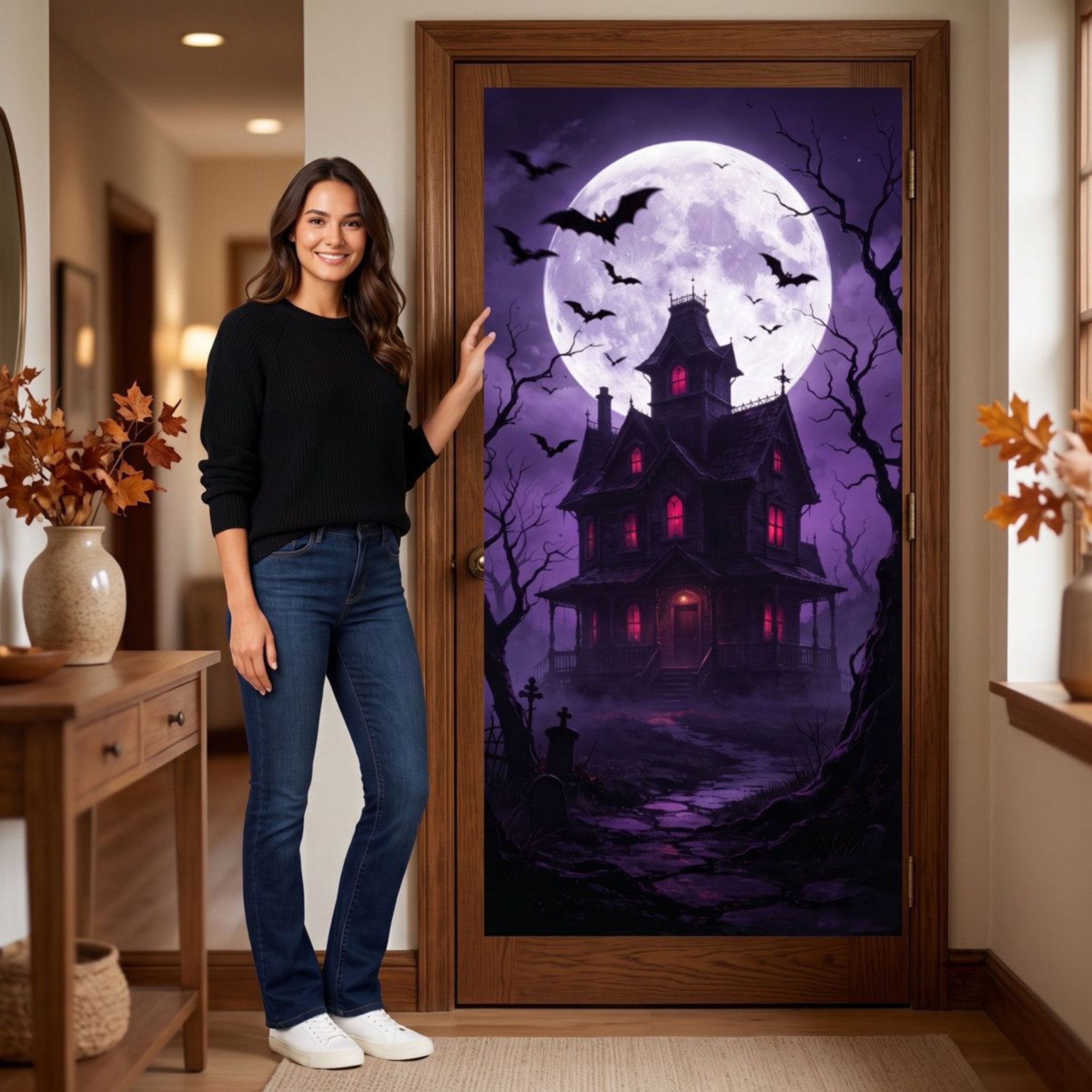 Halloween Door Cover 35 X 72 Inch Polyester Hanging Door Curtain For Party Decor 3