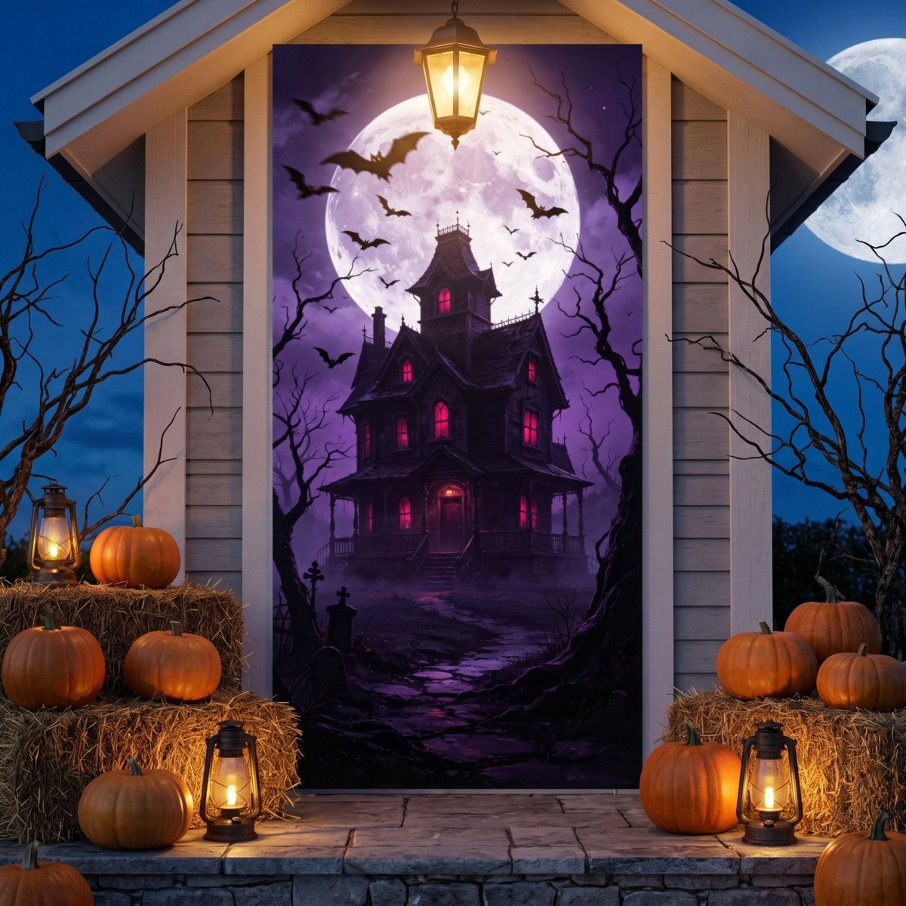 Halloween Door Cover 35 X 72 Inch Polyester Hanging Door Curtain For Party Decor 1