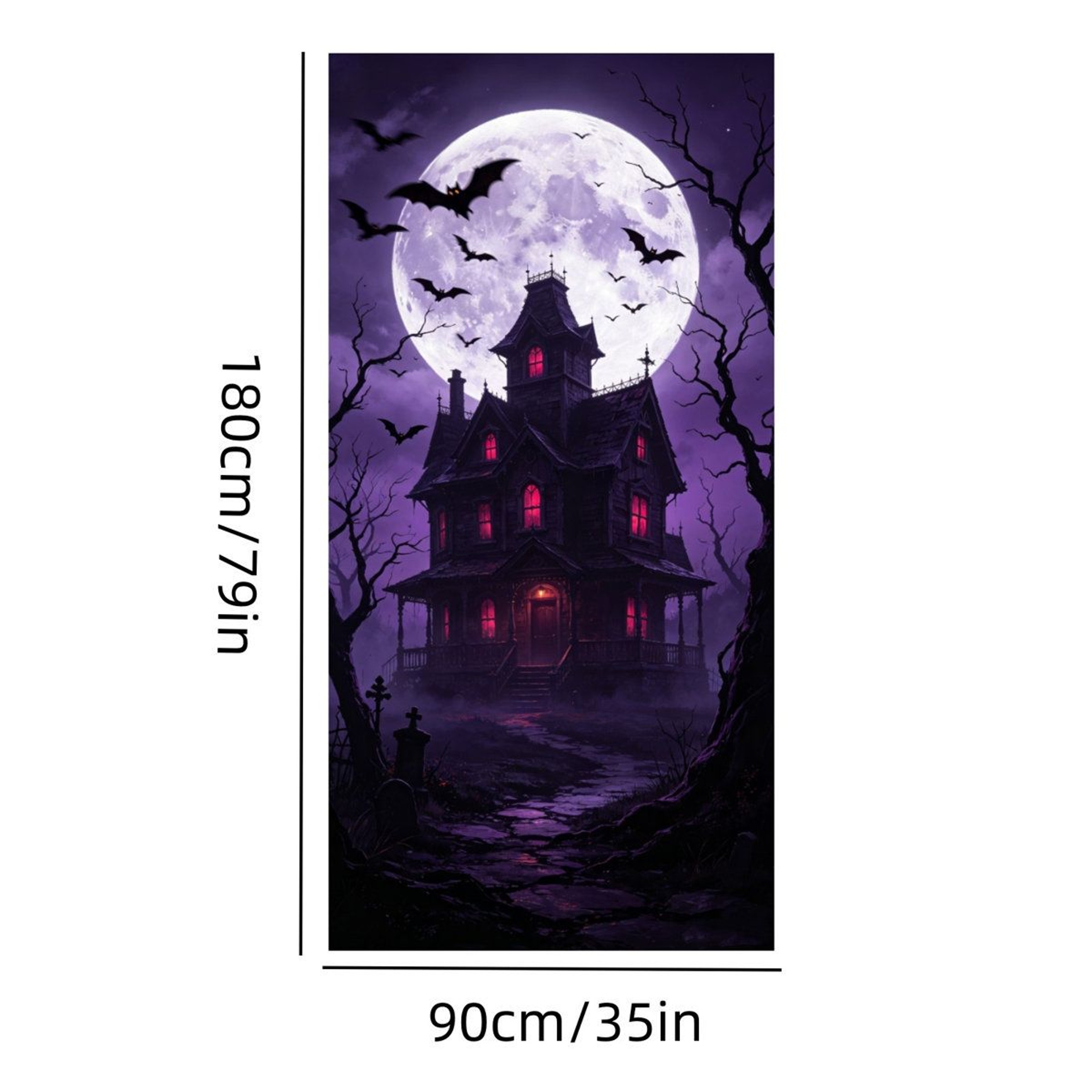 Halloween Door Cover 35 X 72 Inch Polyester Hanging Door Curtain For Party Decor 2