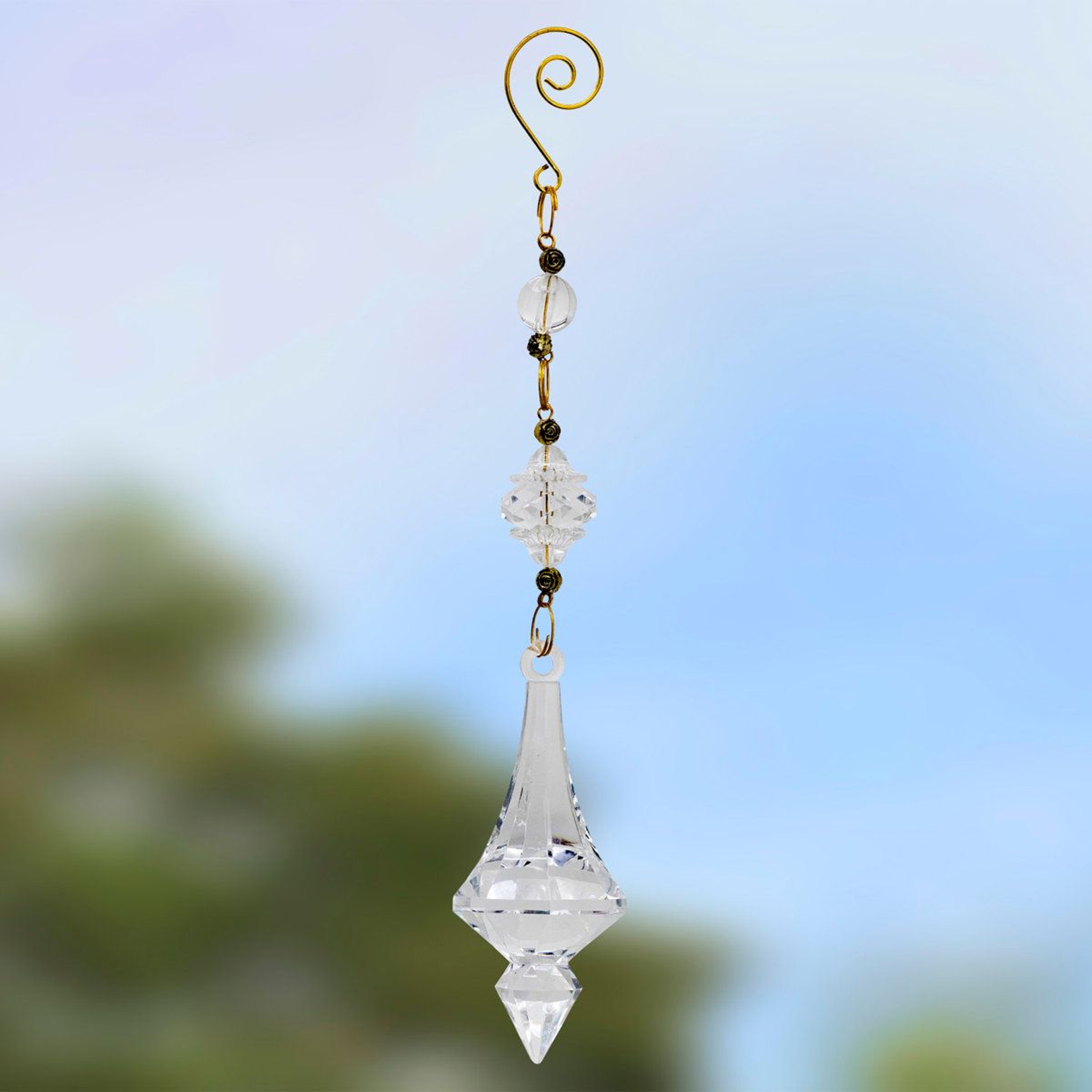 Hanging Acrylic Suncatcher Ornaments In 6 Assorted Colors  Set Of 6 5