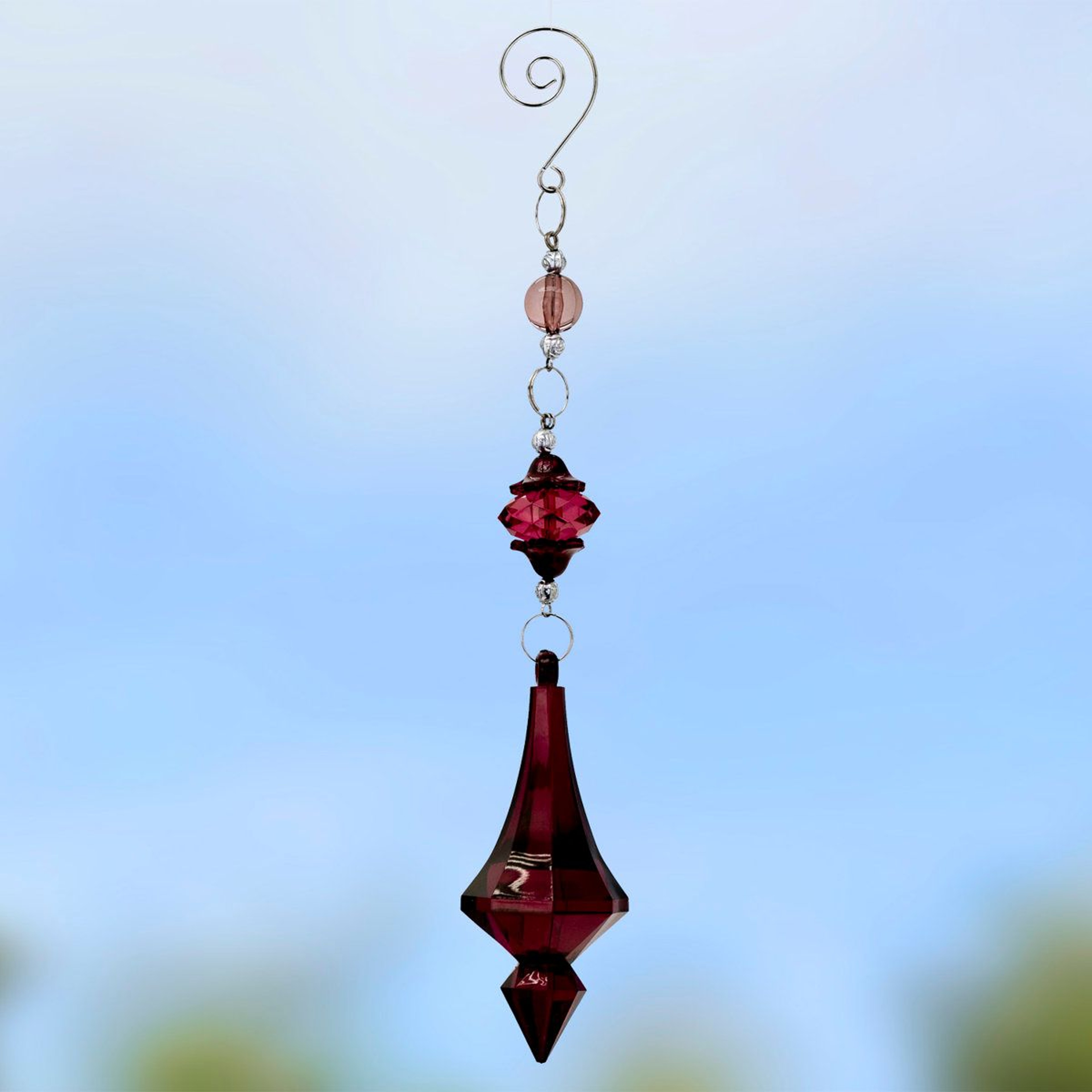 Hanging Acrylic Suncatcher Ornaments In 6 Assorted Colors  Set Of 6 2