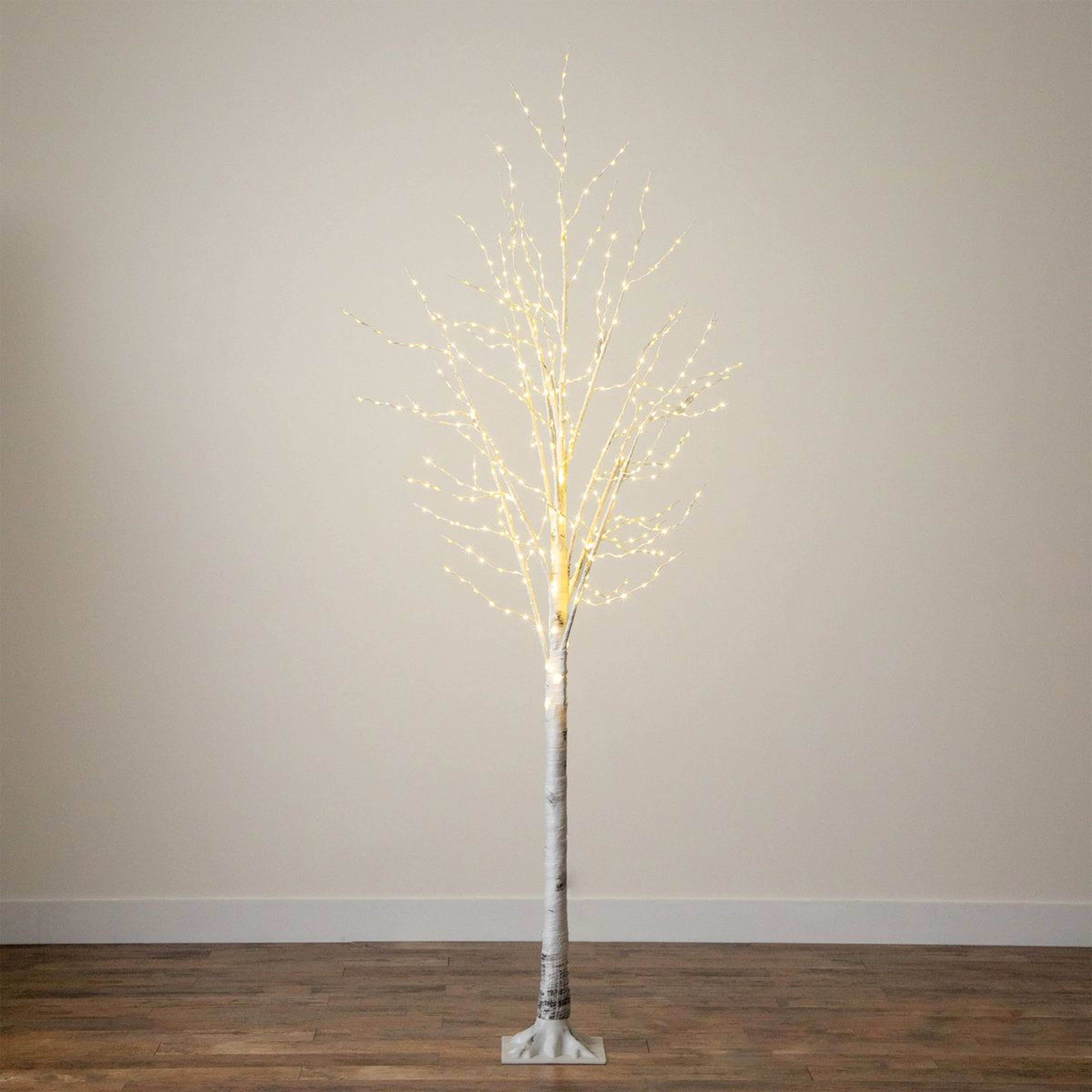 8 Ft PreLit Artificial White Birch Tree With 500 Warm White LED Lights 1