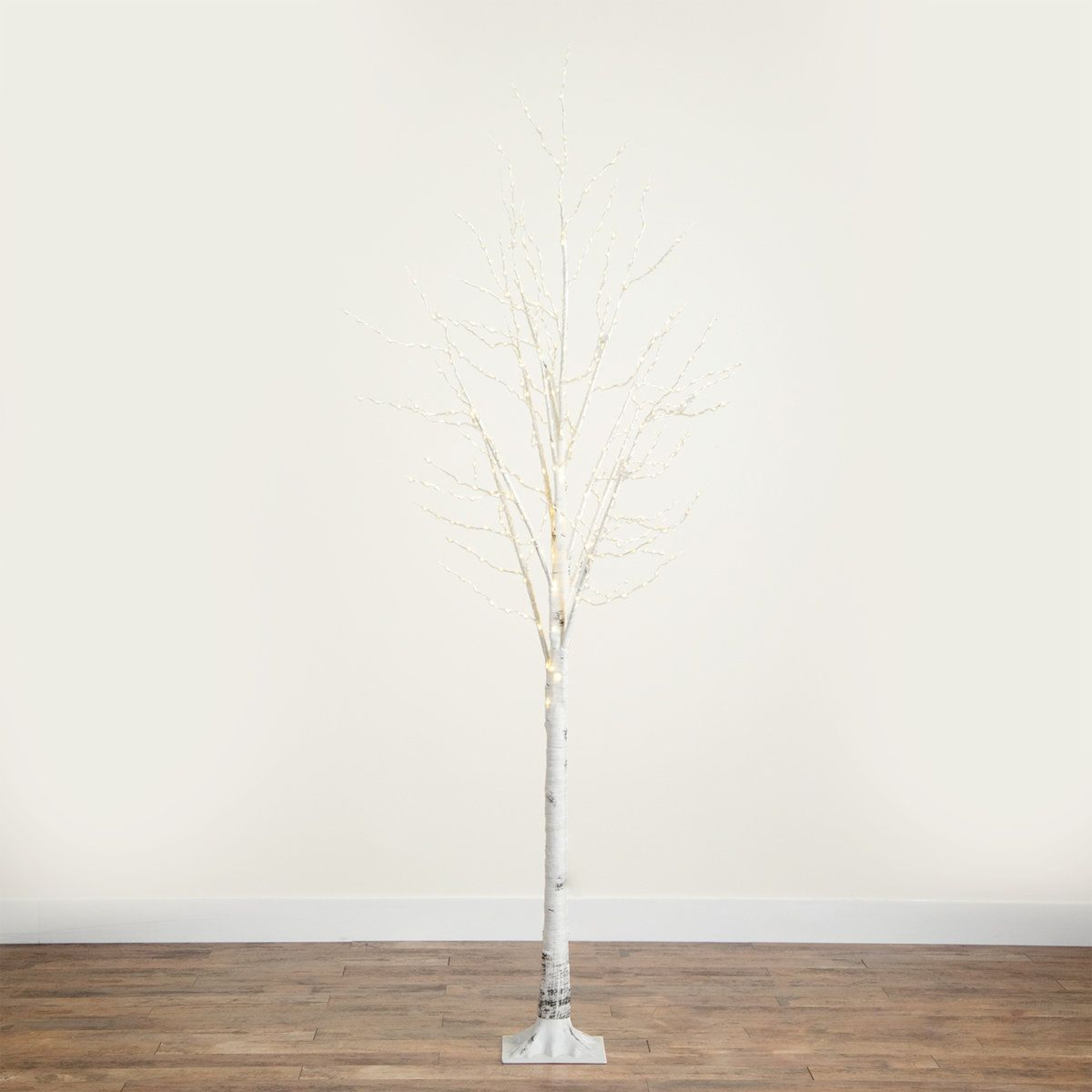 8 Ft PreLit Artificial White Birch Tree With 500 Warm White LED Lights 9