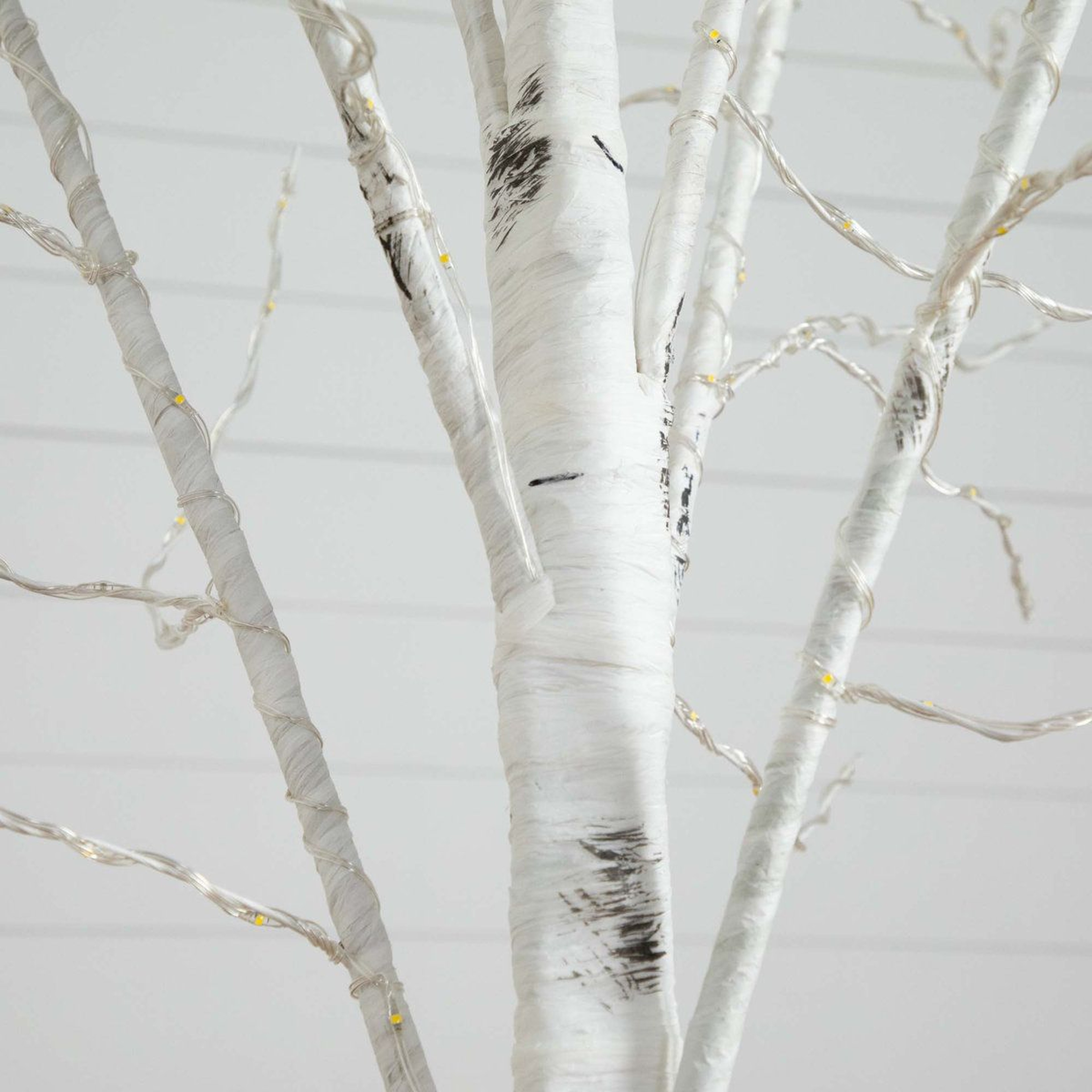 8 Ft PreLit Artificial White Birch Tree With 500 Warm White LED Lights 6