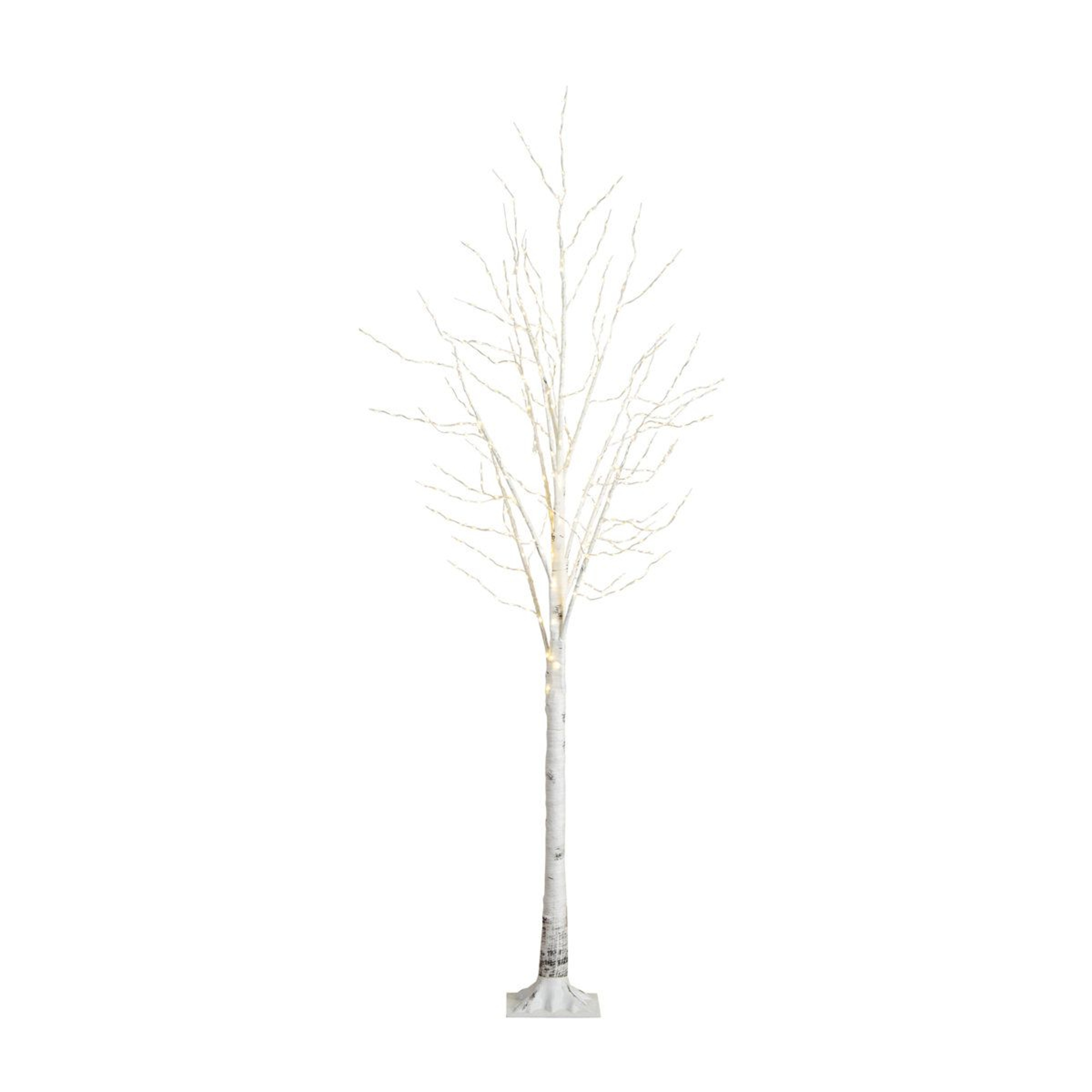 8 Ft PreLit Artificial White Birch Tree With 500 Warm White LED Lights 0