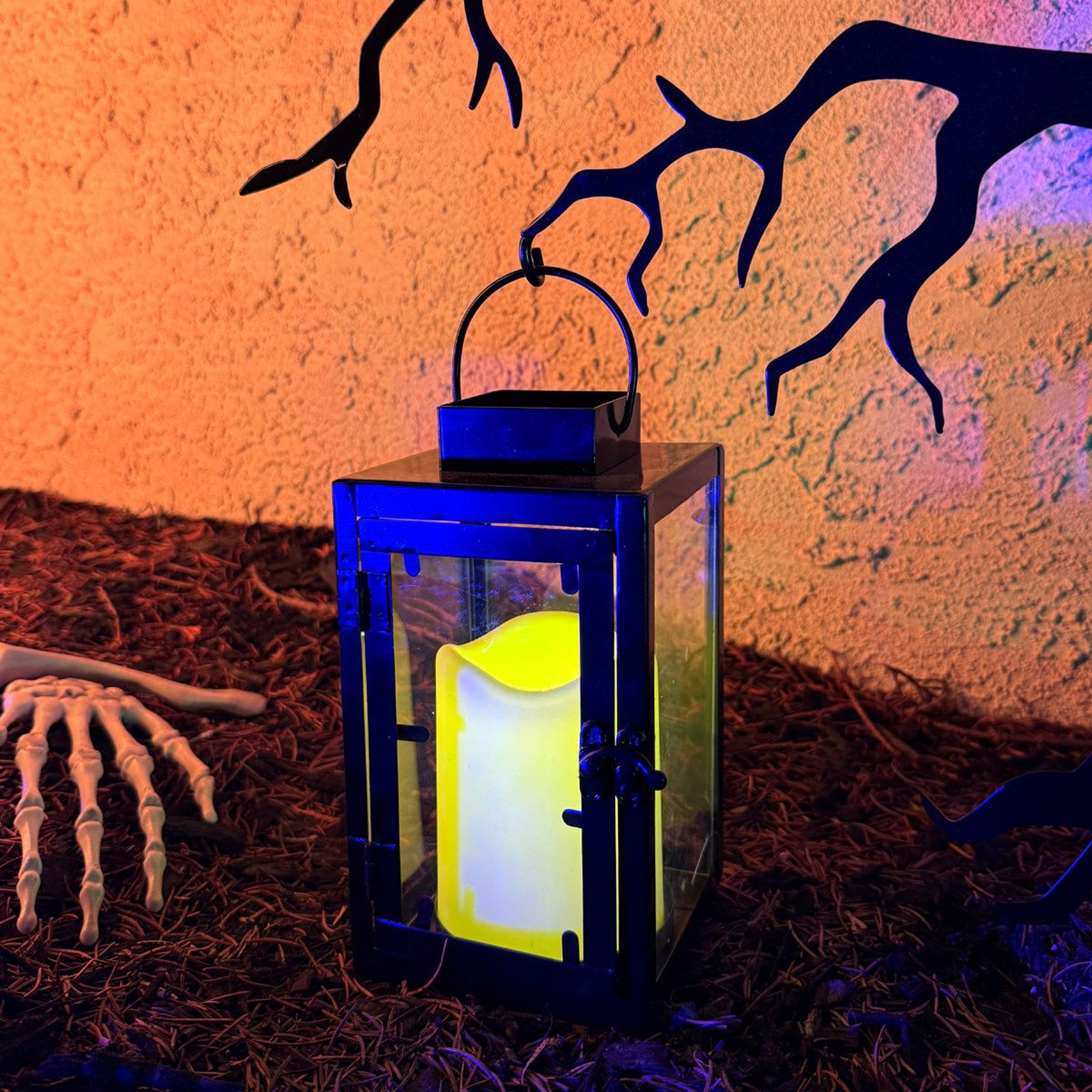 24Inch LED Spooky Halloween Tree With Owl And Lantern Decoration 3