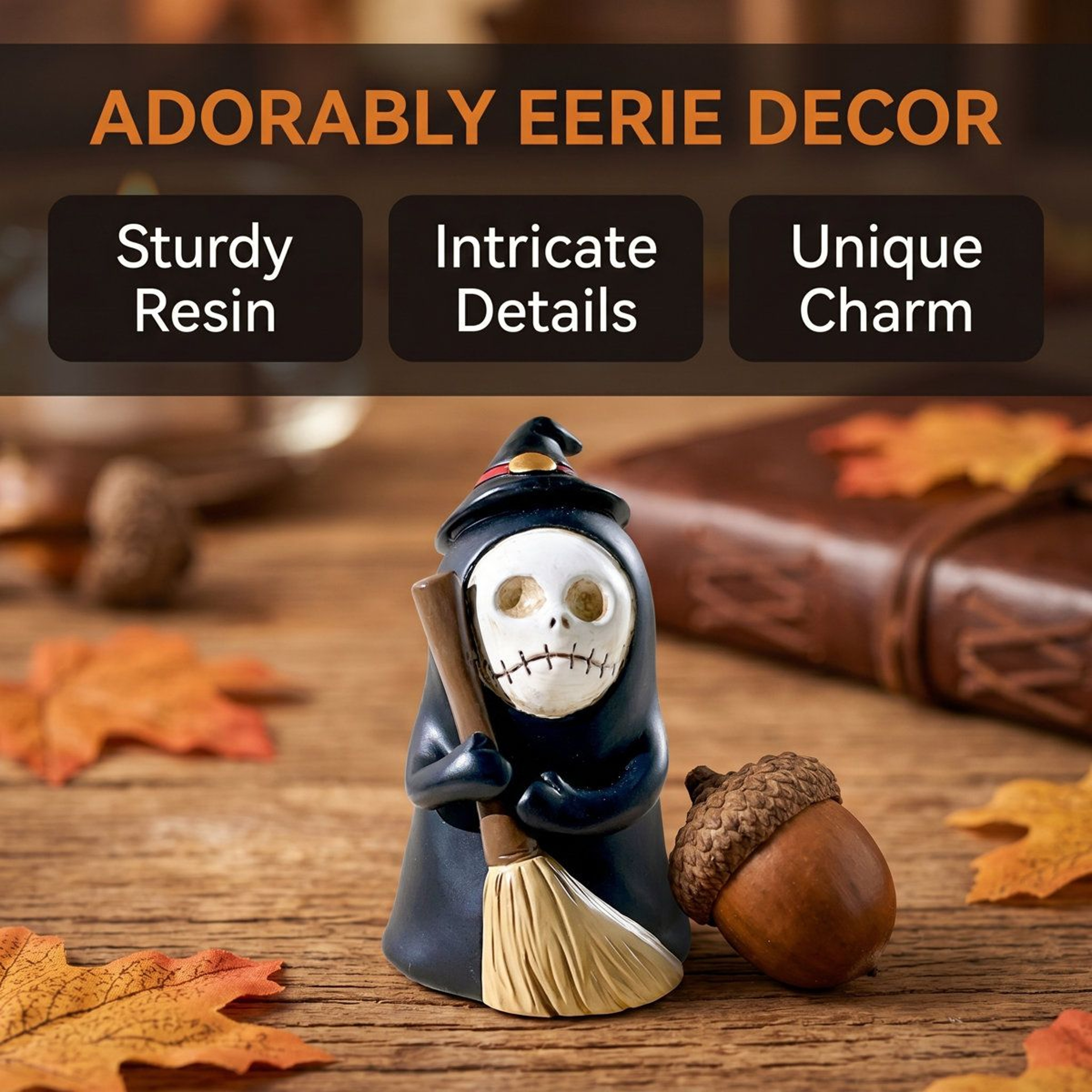 Halloween Ghost Figurines Resin Tabletop Decorations With Four Unique Ghost Poses 7