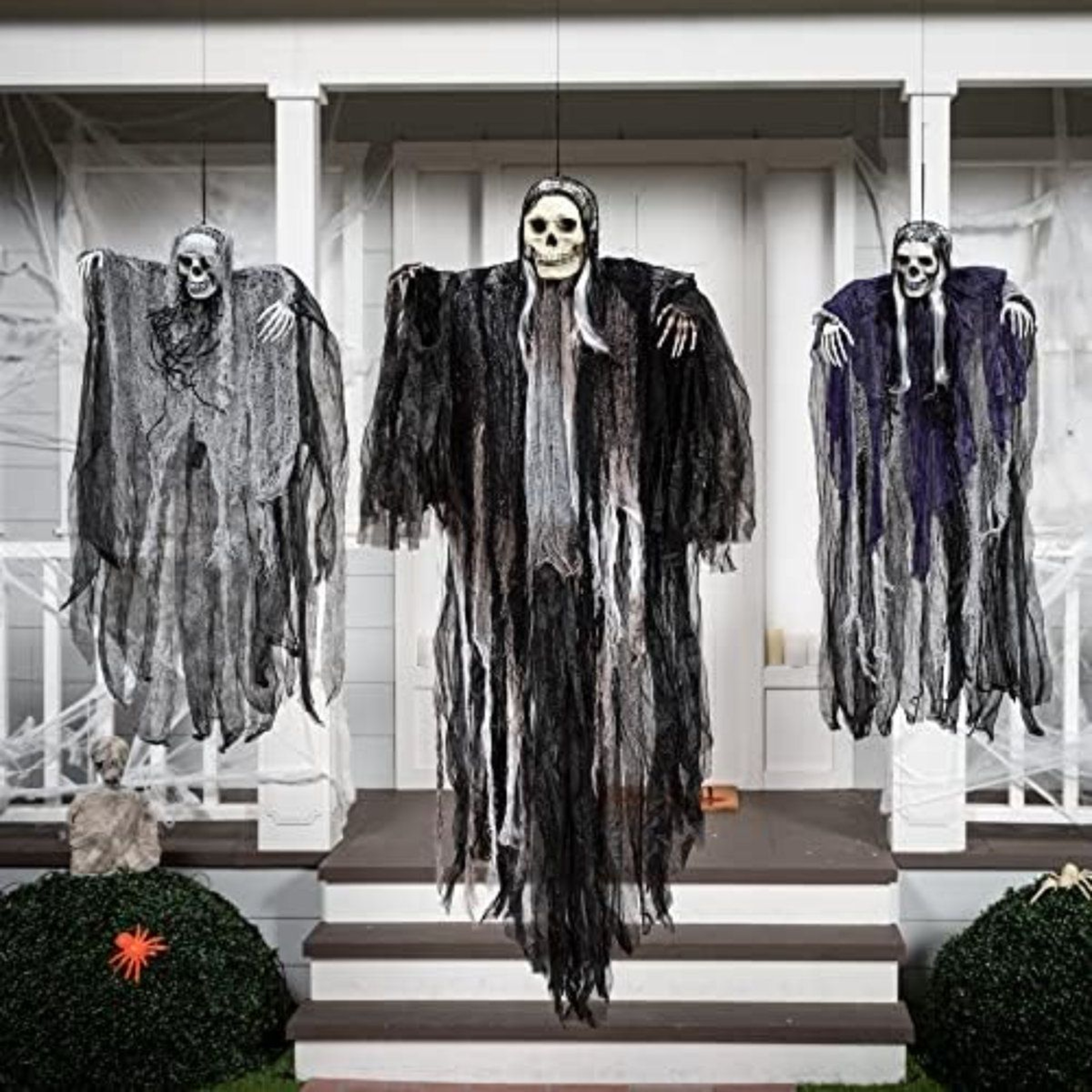 3Pack Hanging Halloween Grim Reaper Skeleton Decorations With Adjustable Arms 1