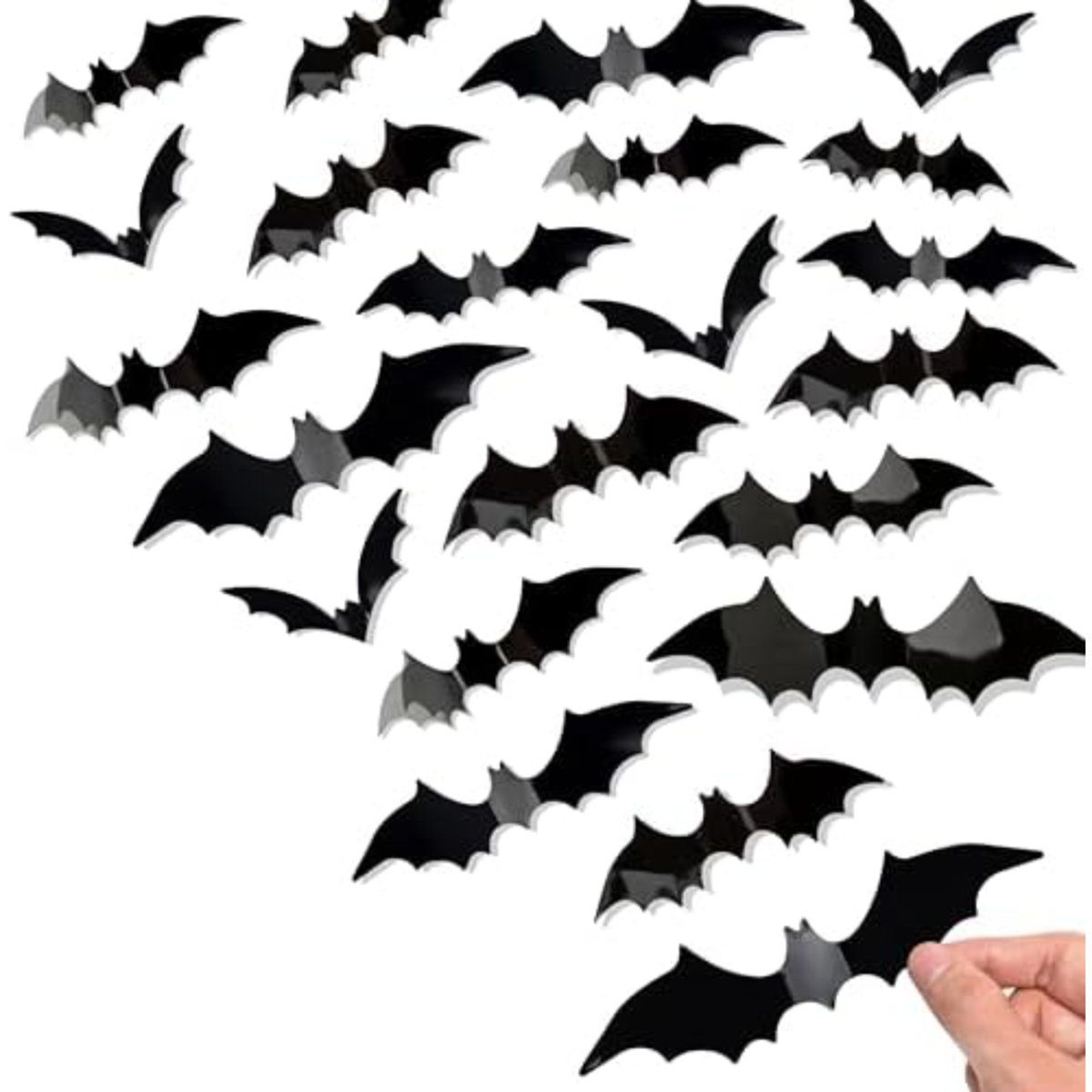 120 Pcs 3D Halloween Bat Wall Decorations With Adhesive Stickers In 4 Sizes 0