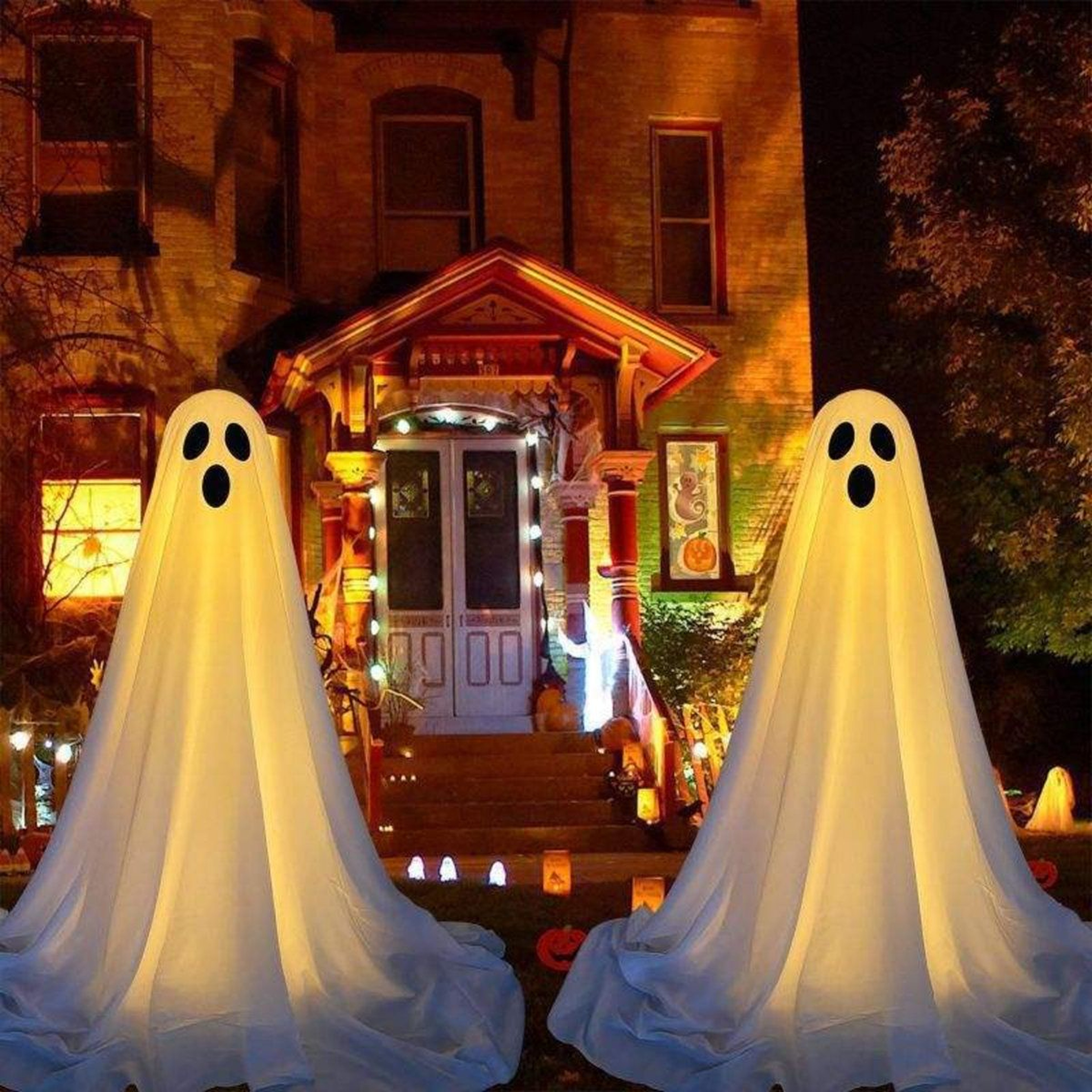 Lighted White Ghost Halloween Decorations For Indoor And Outdoor Displays 1