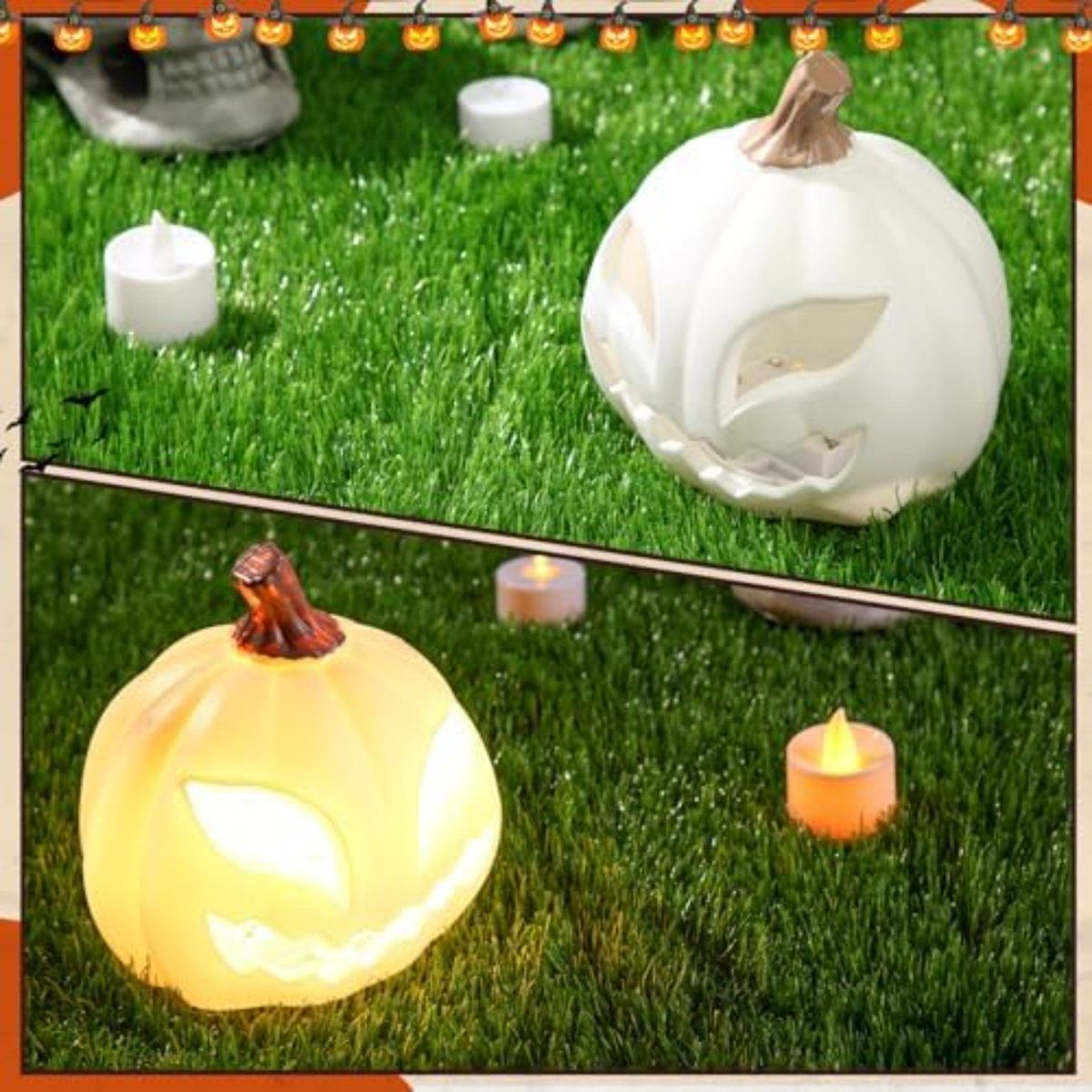 LED Jack O Lantern Pumpkin Lights For Halloween Indoor And Outdoor Decor 2