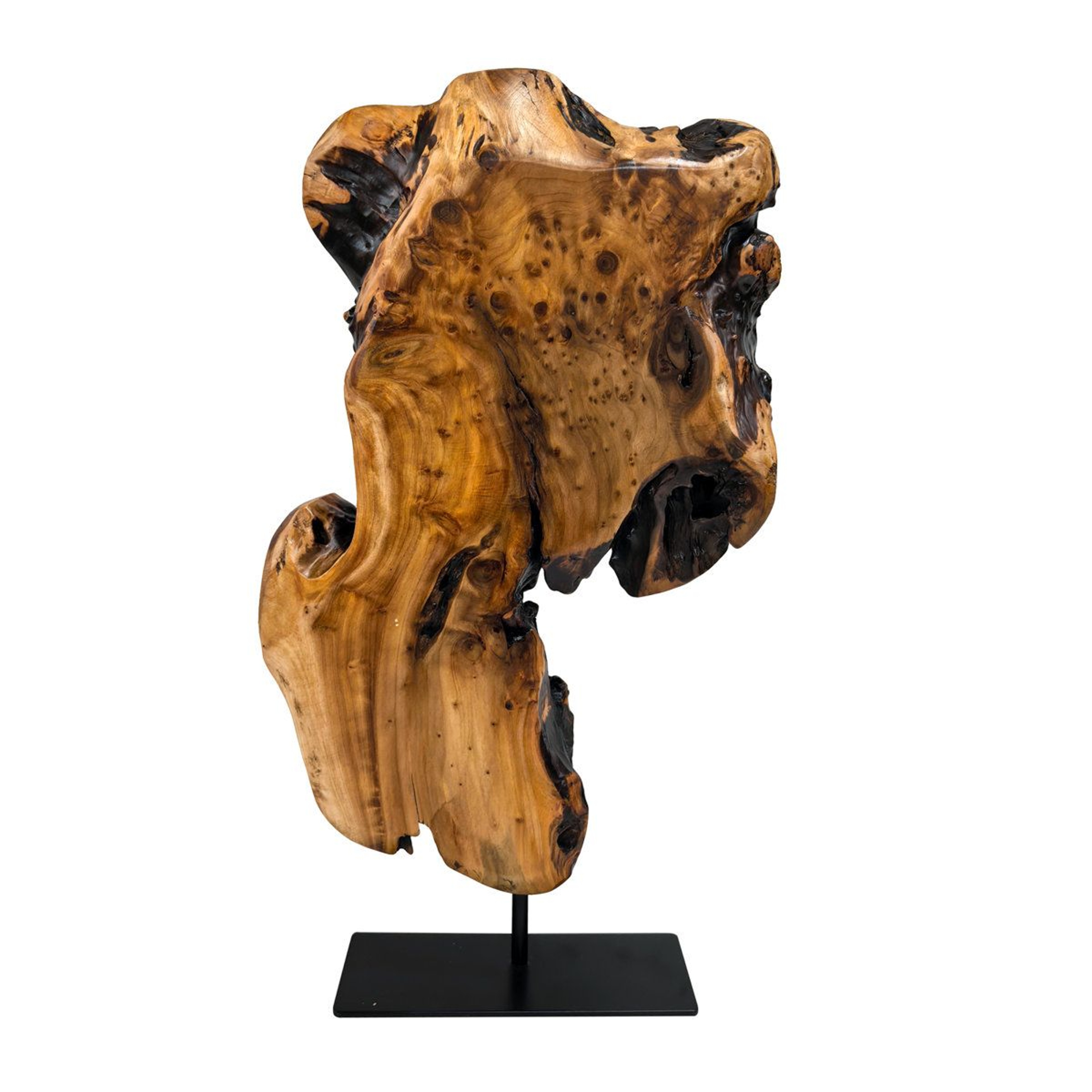 Handmade Cedar Wood Figurine Sculpture  Brown Decorative Accent 17 Inch 0