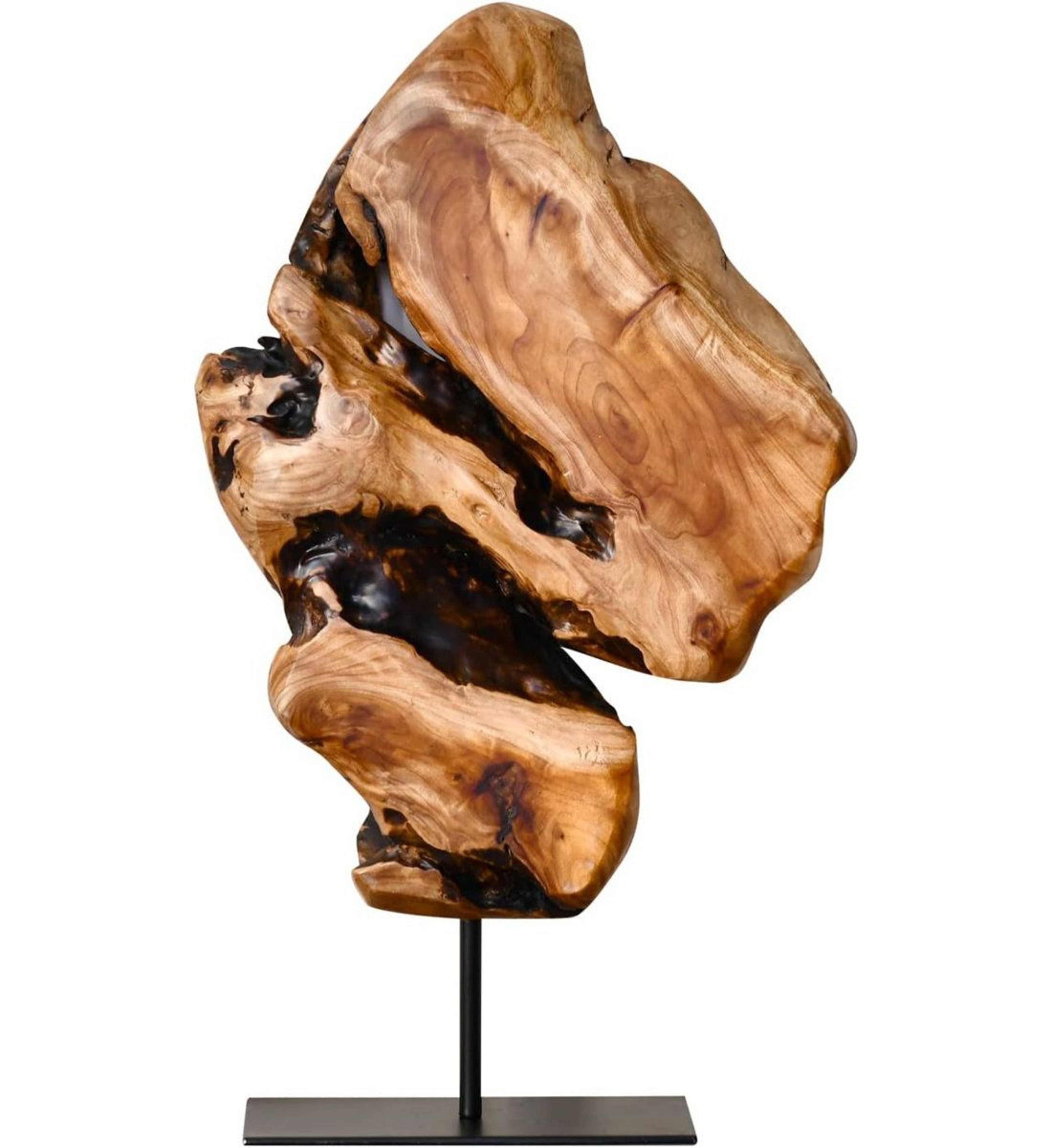Handmade Cedar Wood Figurine Sculpture  Brown Decorative Accent 17 Inch 5