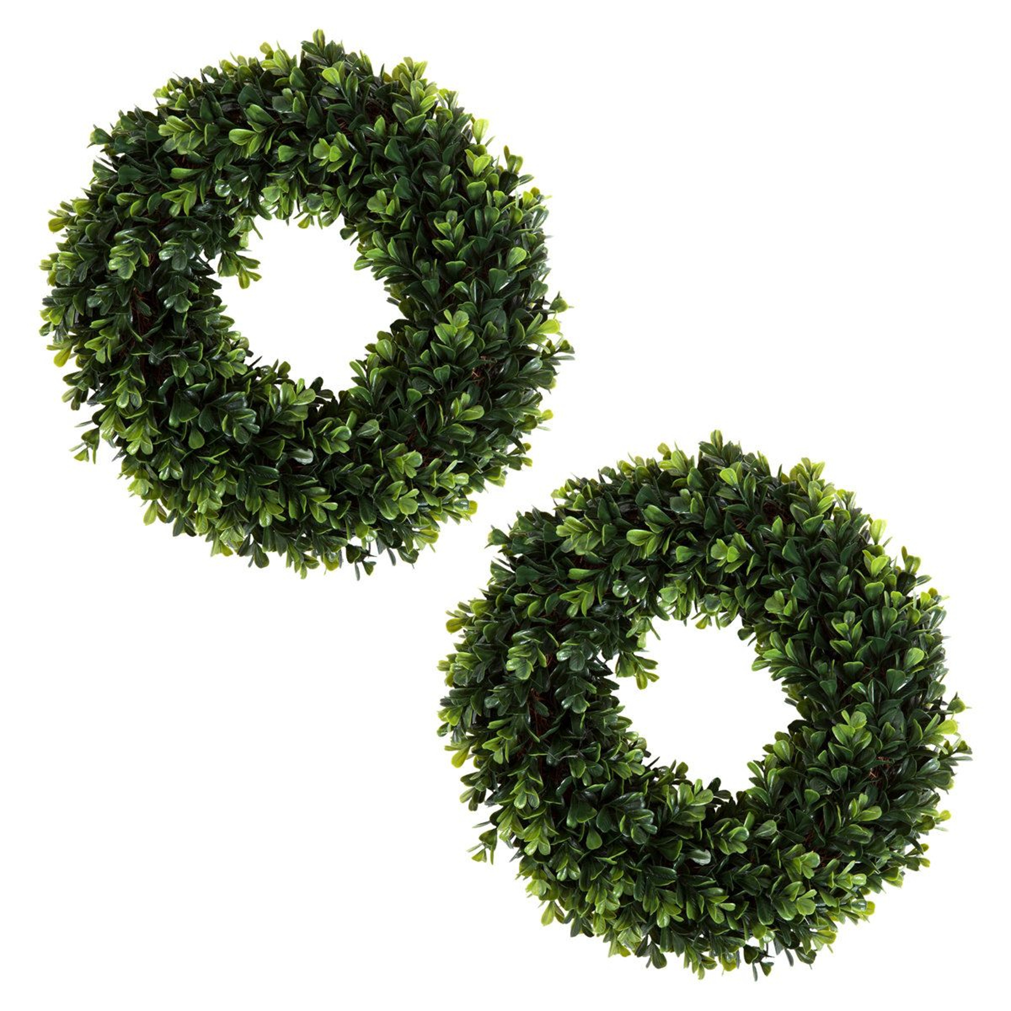 Artificial Greenery Wreaths 12Inch UVResistant Indoor Outdoor Decor Set Of 2 0