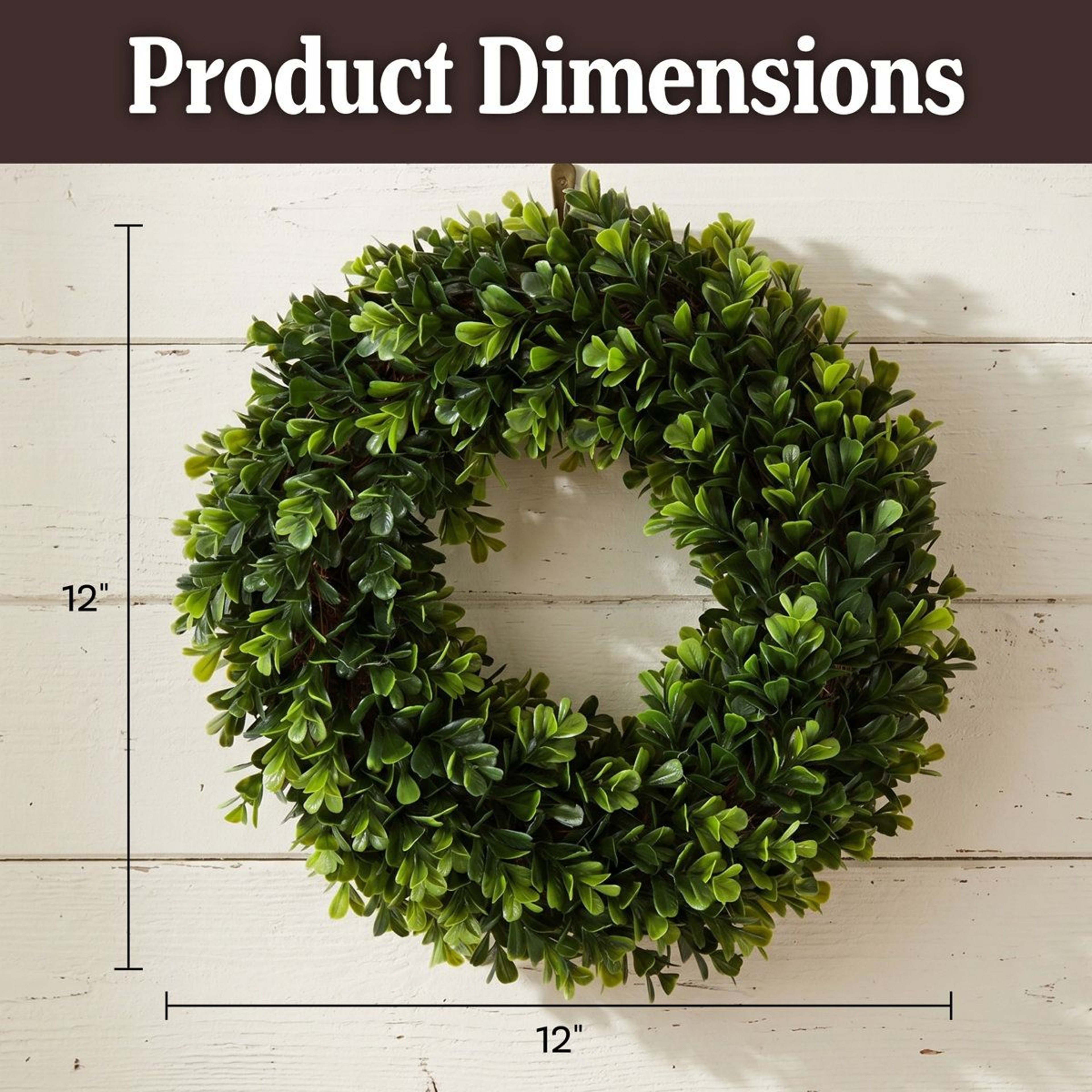 12Inch Artificial Boxwood Wreath UVResistant Greenery For Indoor And Outdoor Decor 1