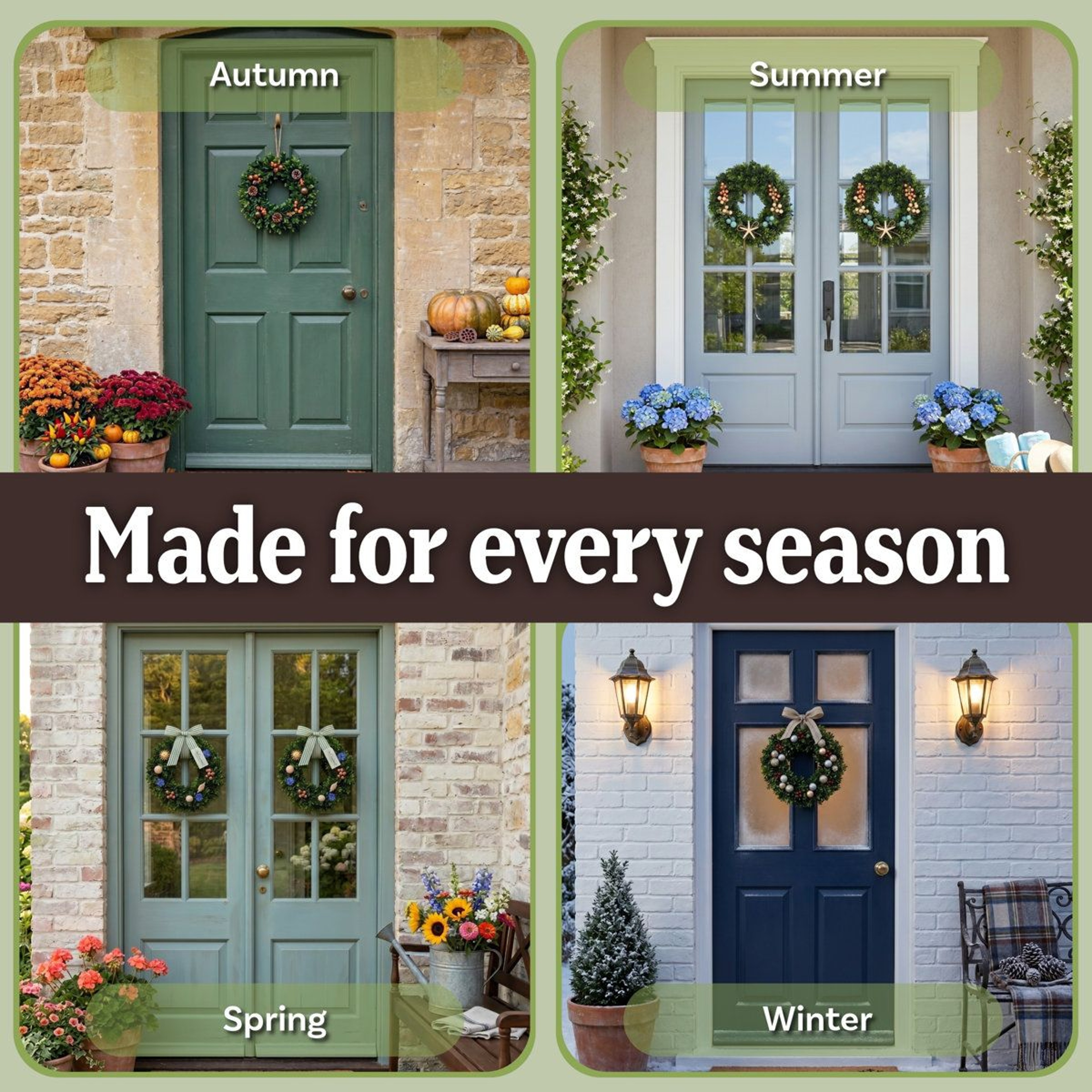 12Inch Artificial Boxwood Wreath UVResistant Greenery For Indoor And Outdoor Decor 5