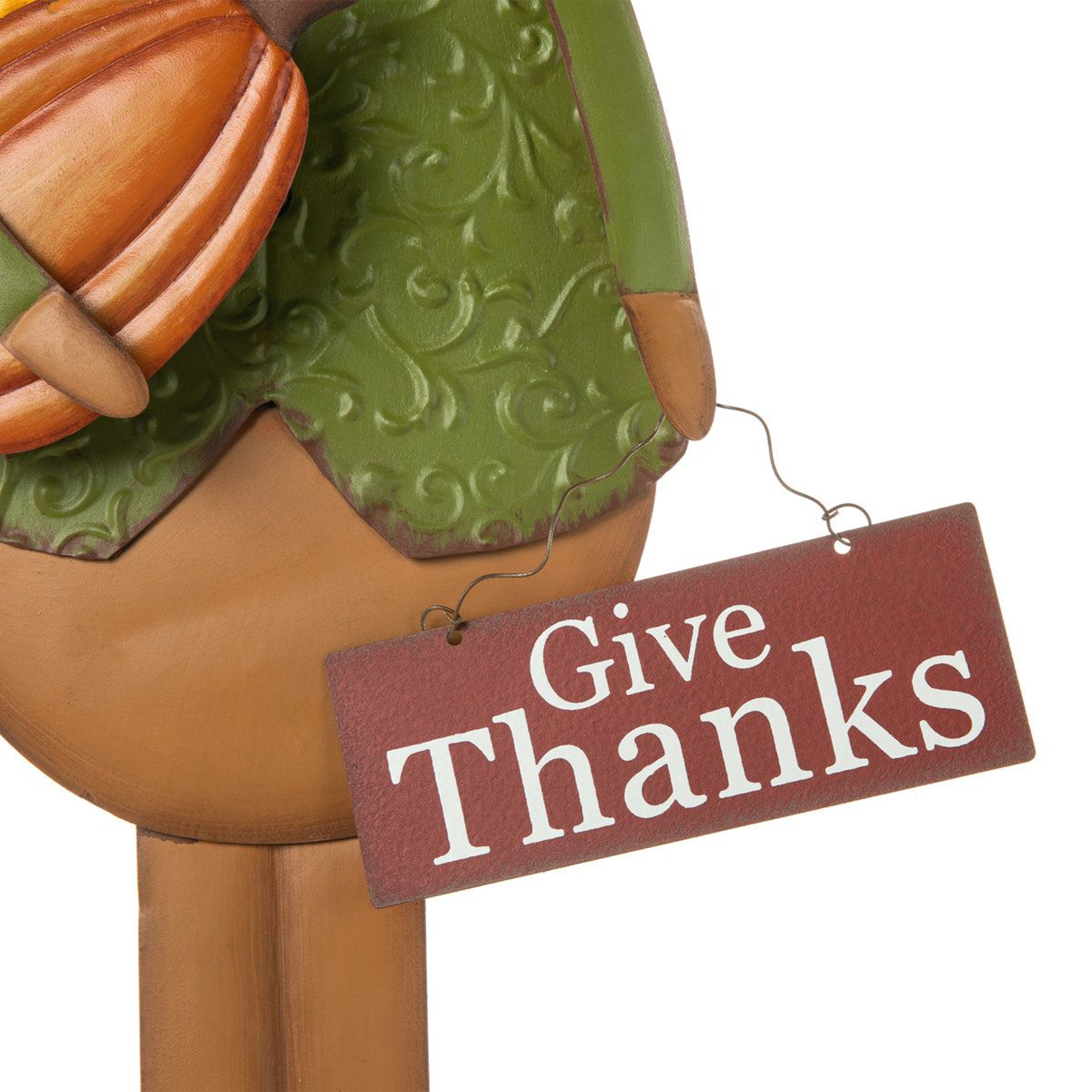 36Inch Thanksgiving Metal Turkey Yard Stake With Give Thanks Sign 6