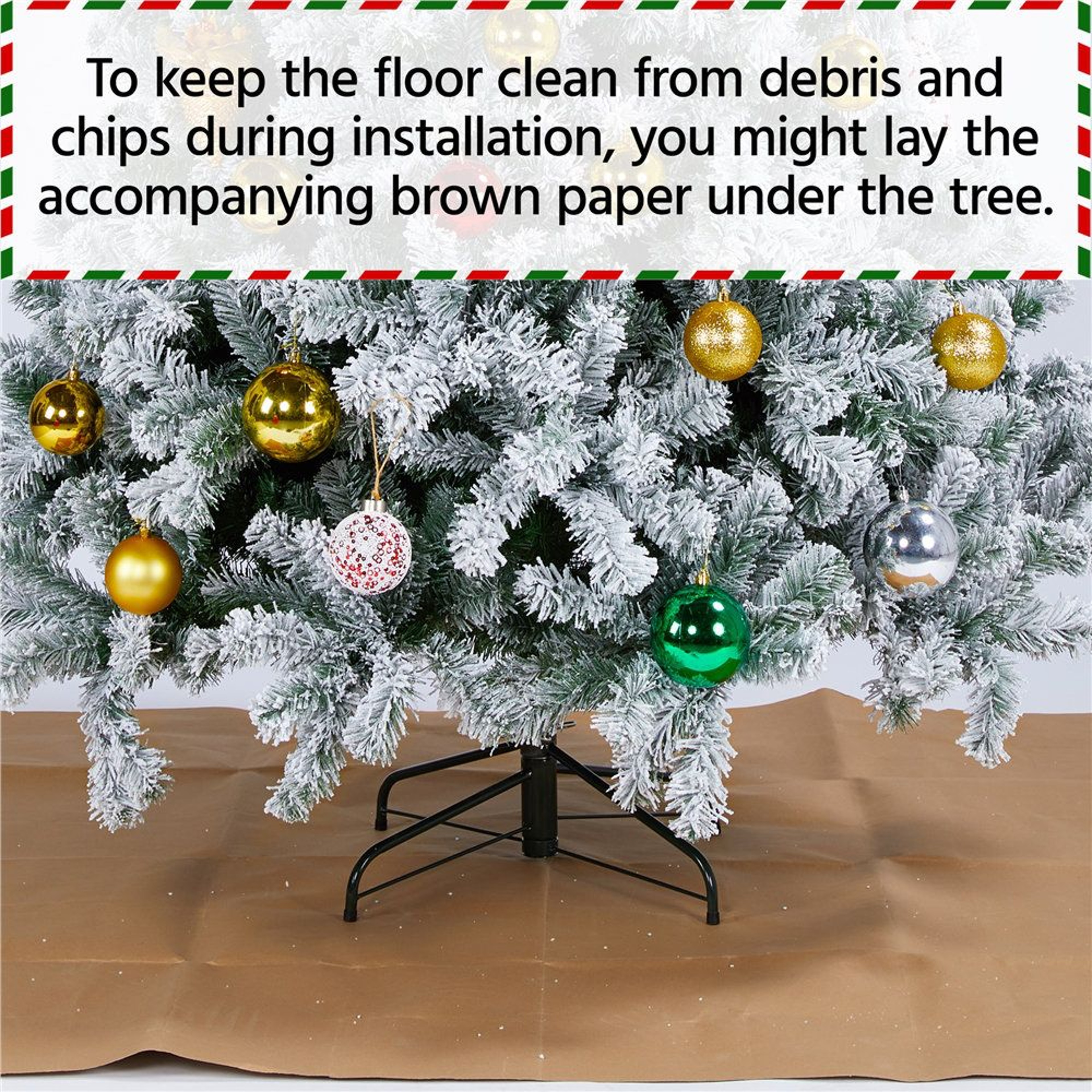 75 Ft PreLit Flocked Artificial Christmas Tree With Warm White Lights 6