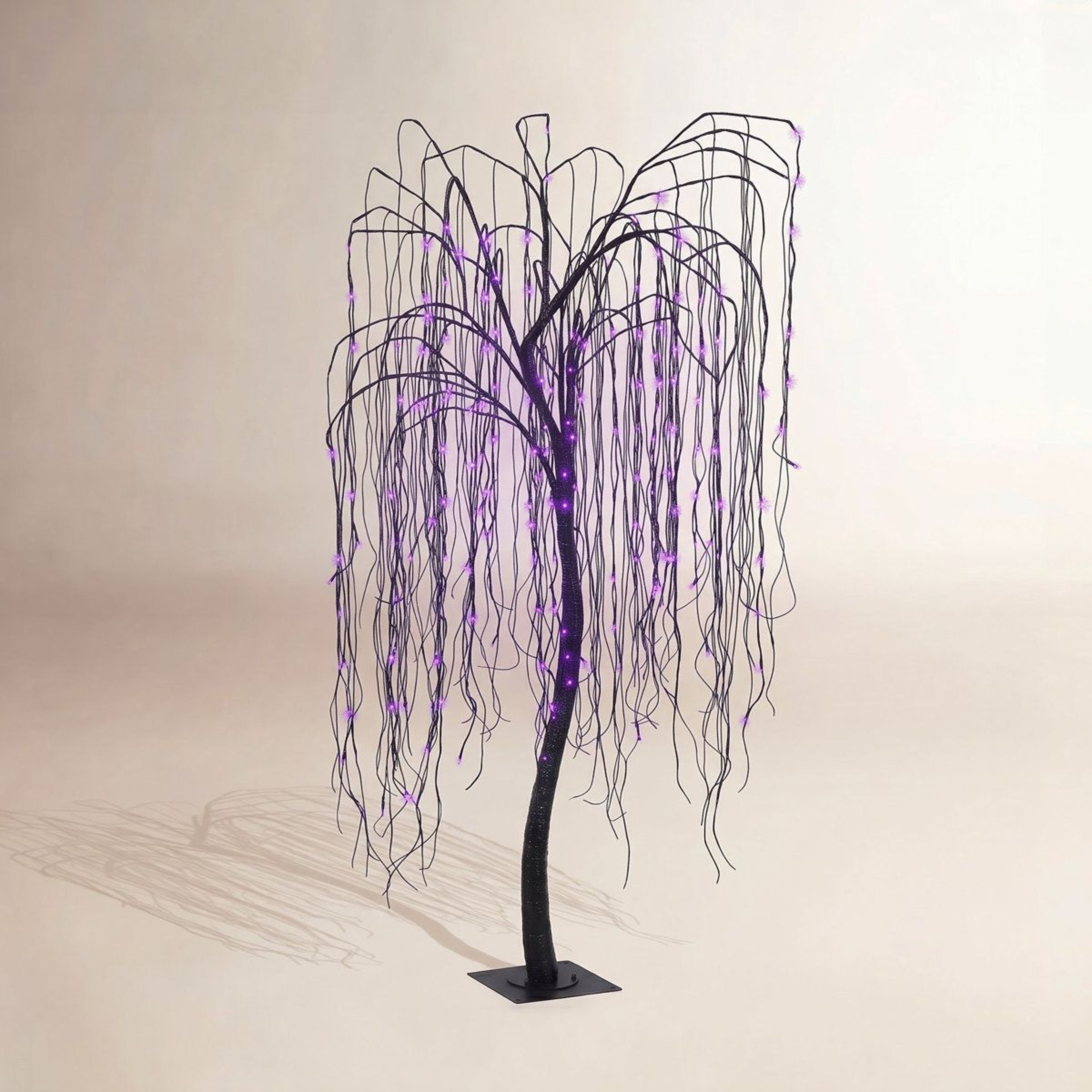 7 Ft Halloween Lighted Tree With 256 Orange And Purple LED Lights 0