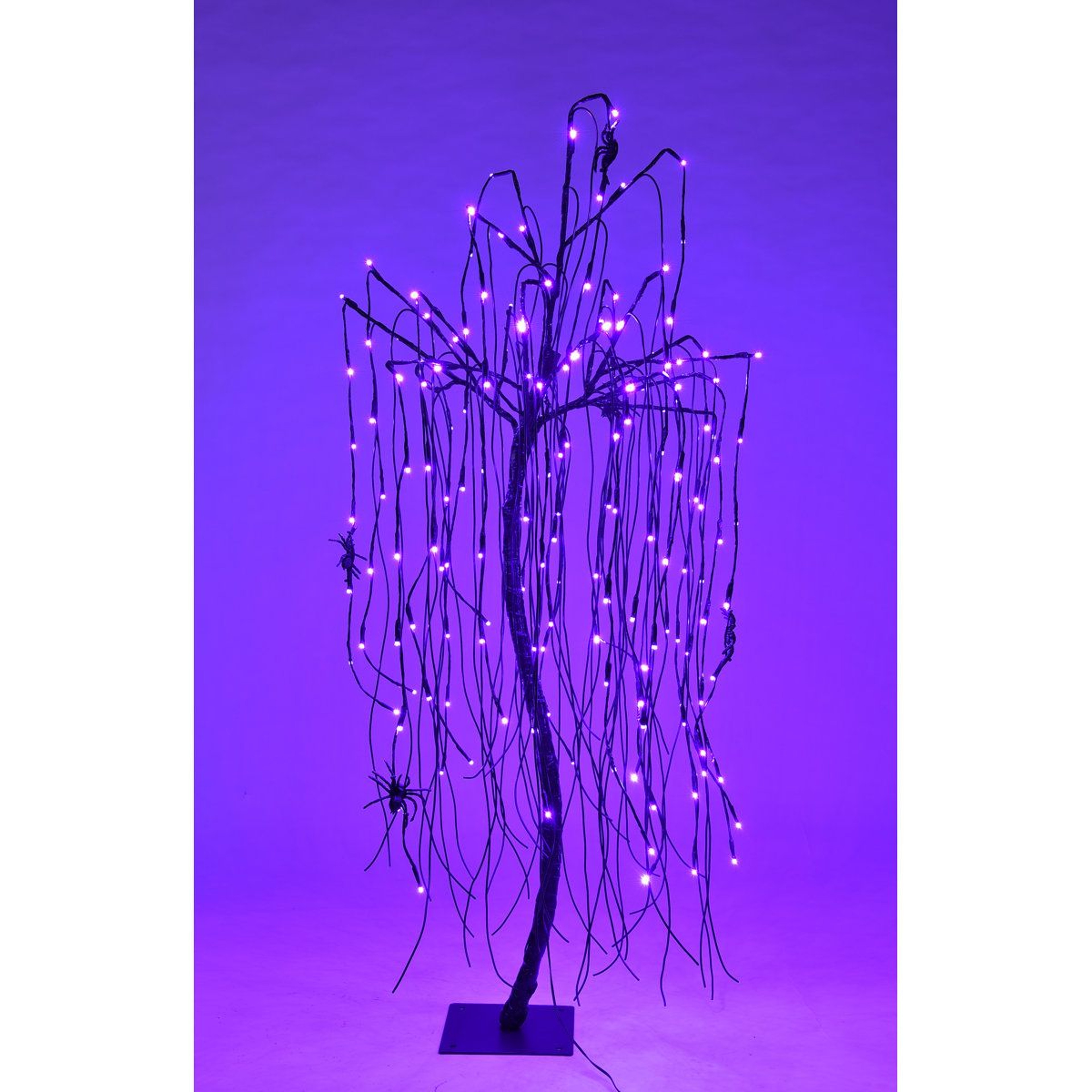 4 Ft LED Willow Tree With 160 Purple Lights For Halloween Indoor Outdoor Decor 0