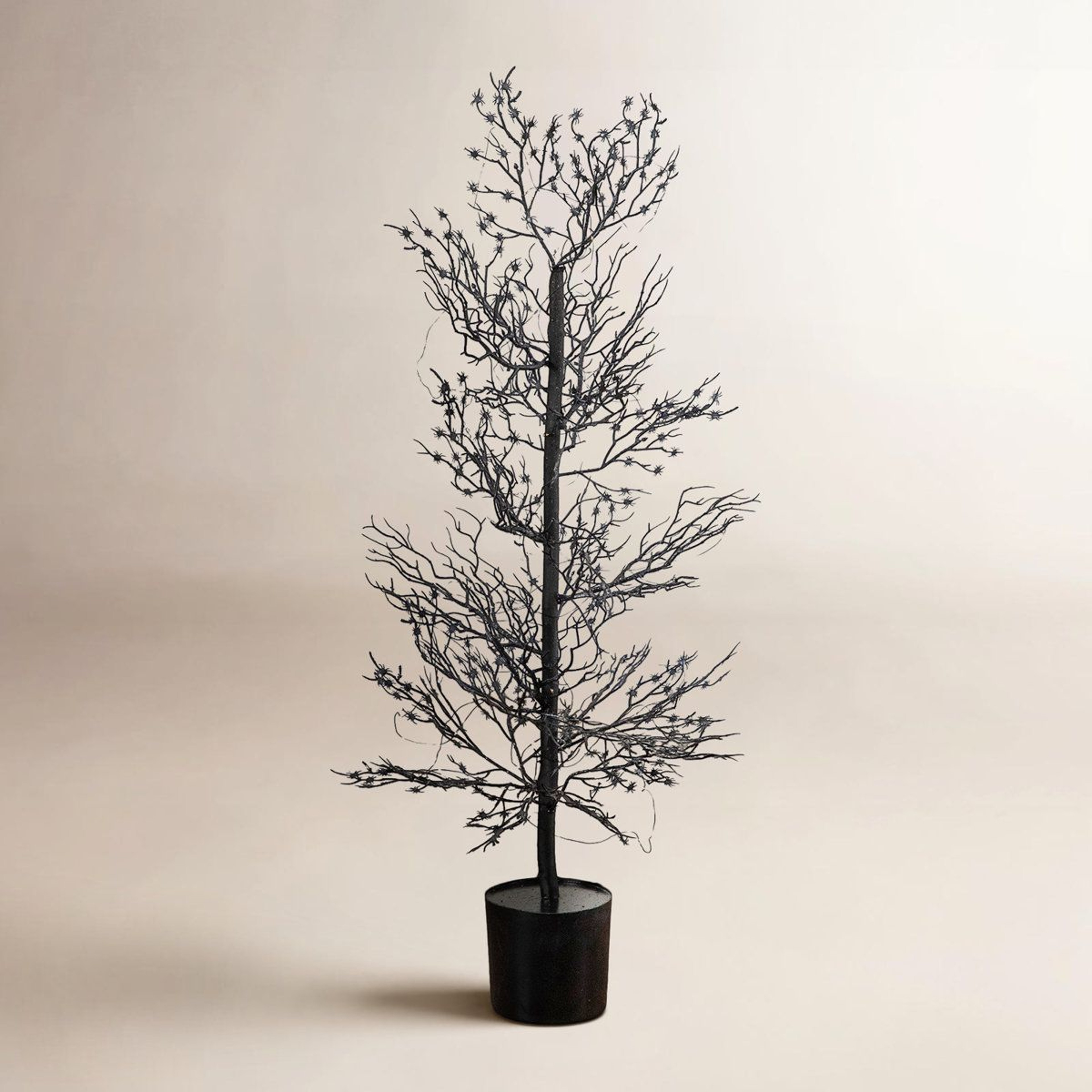 3ft PreLit Artificial Halloween Spider Twig Tree With Orange And Purple LED Lights 0