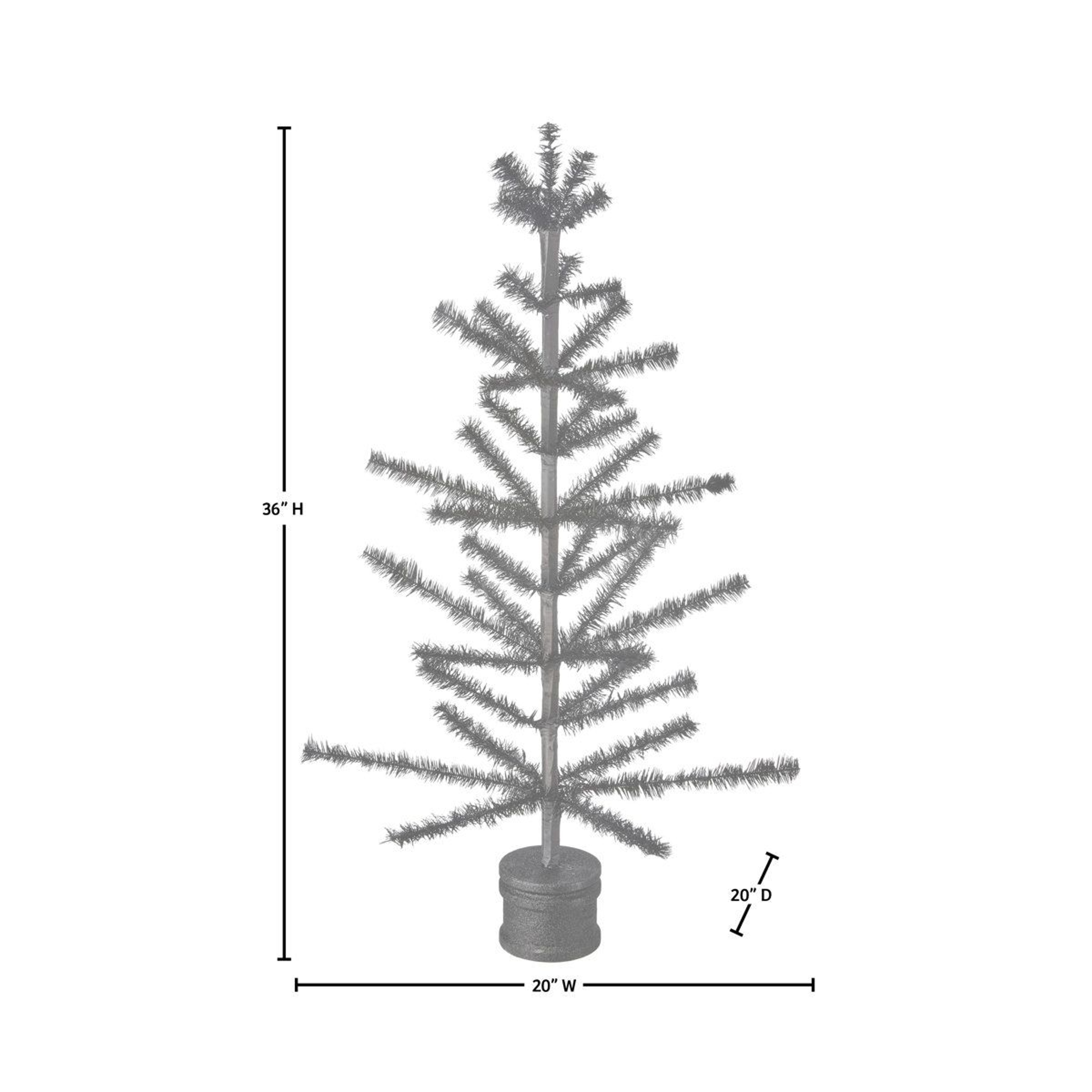 36Inch Halloween Feather Tabletop Tree With Decorative Base 5