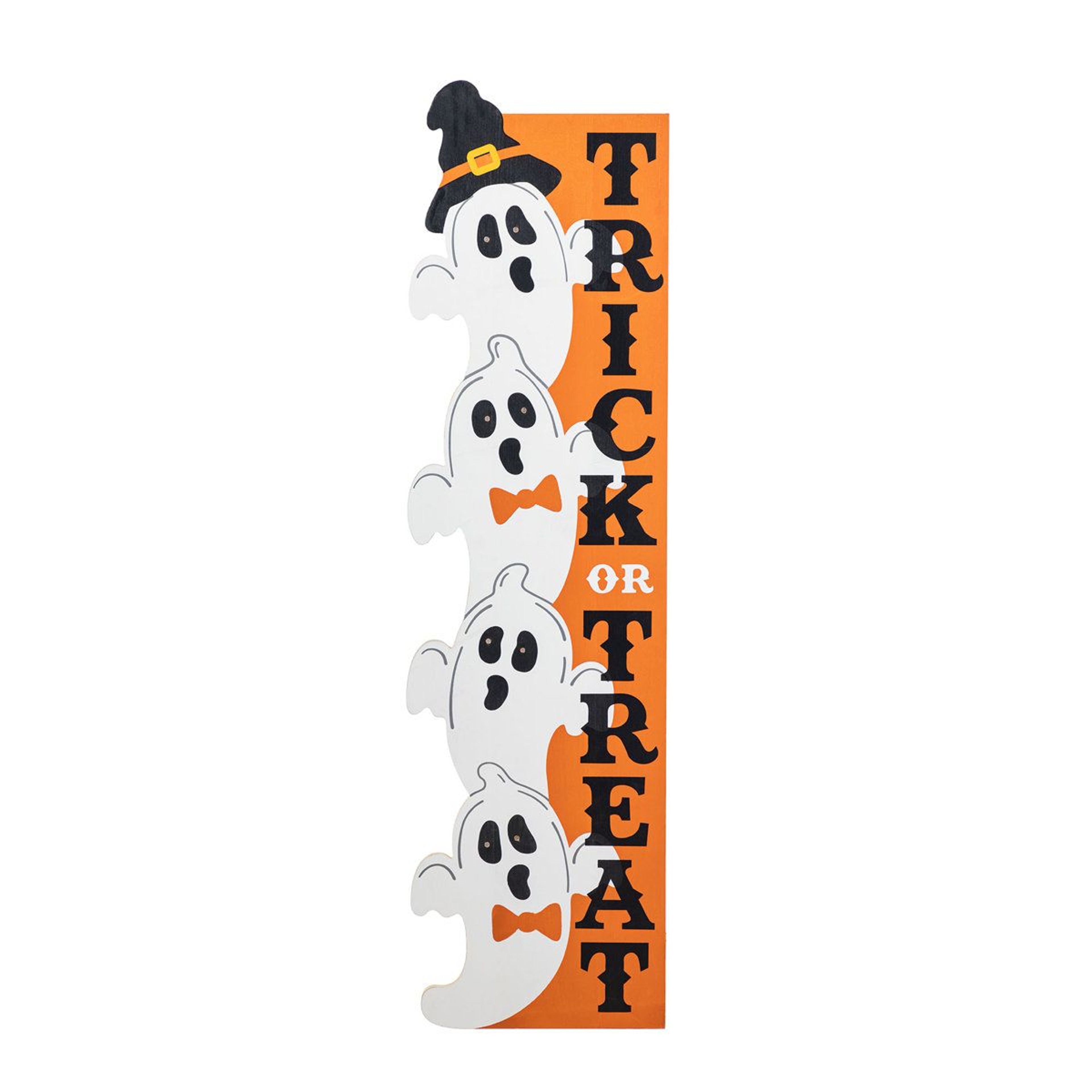 42Inch Lighted Halloween Stacked Ghost Porch Sign With Timer 0