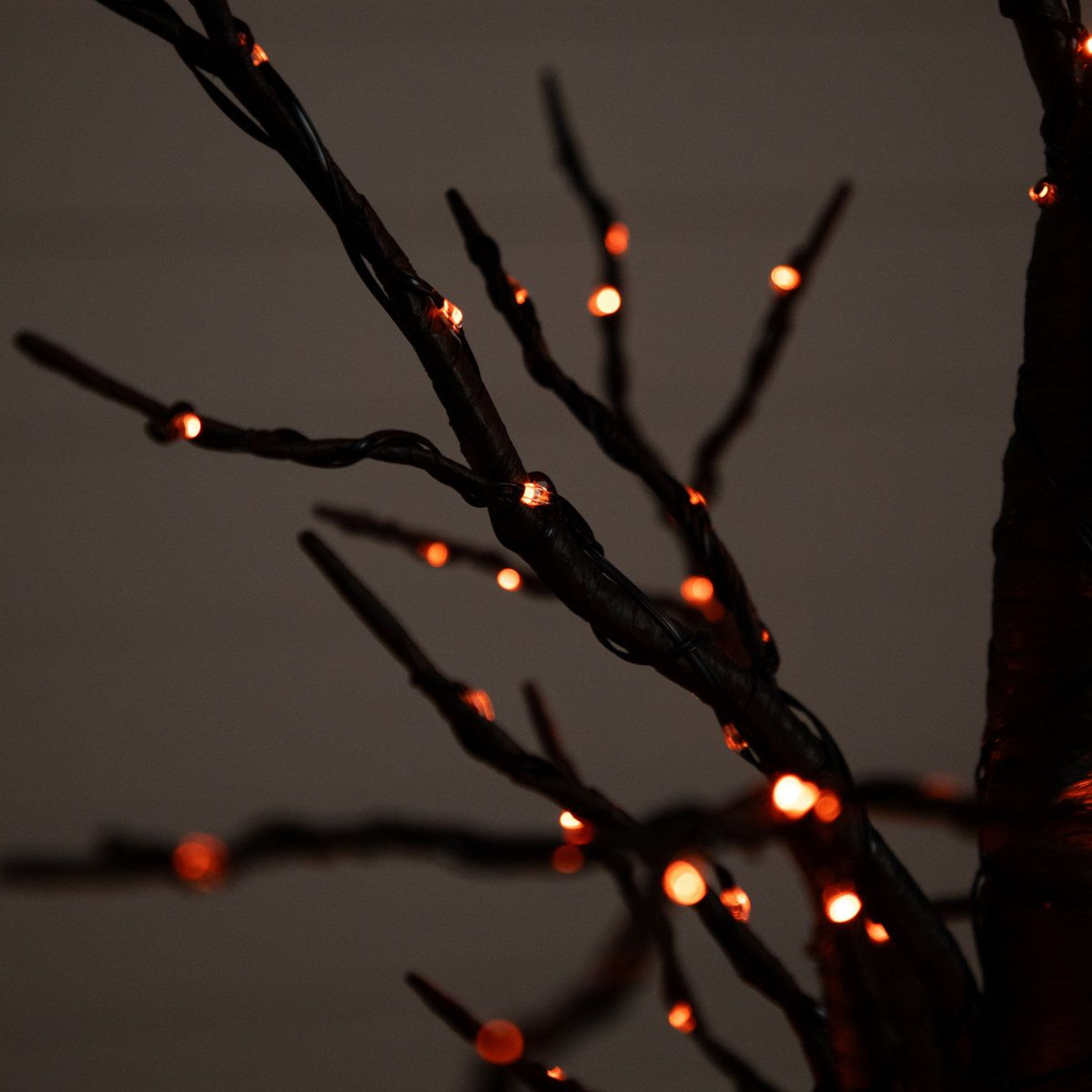 4 Ft PreLit Black Halloween Twig Tree With 240 Orange And Purple LED Lights 4