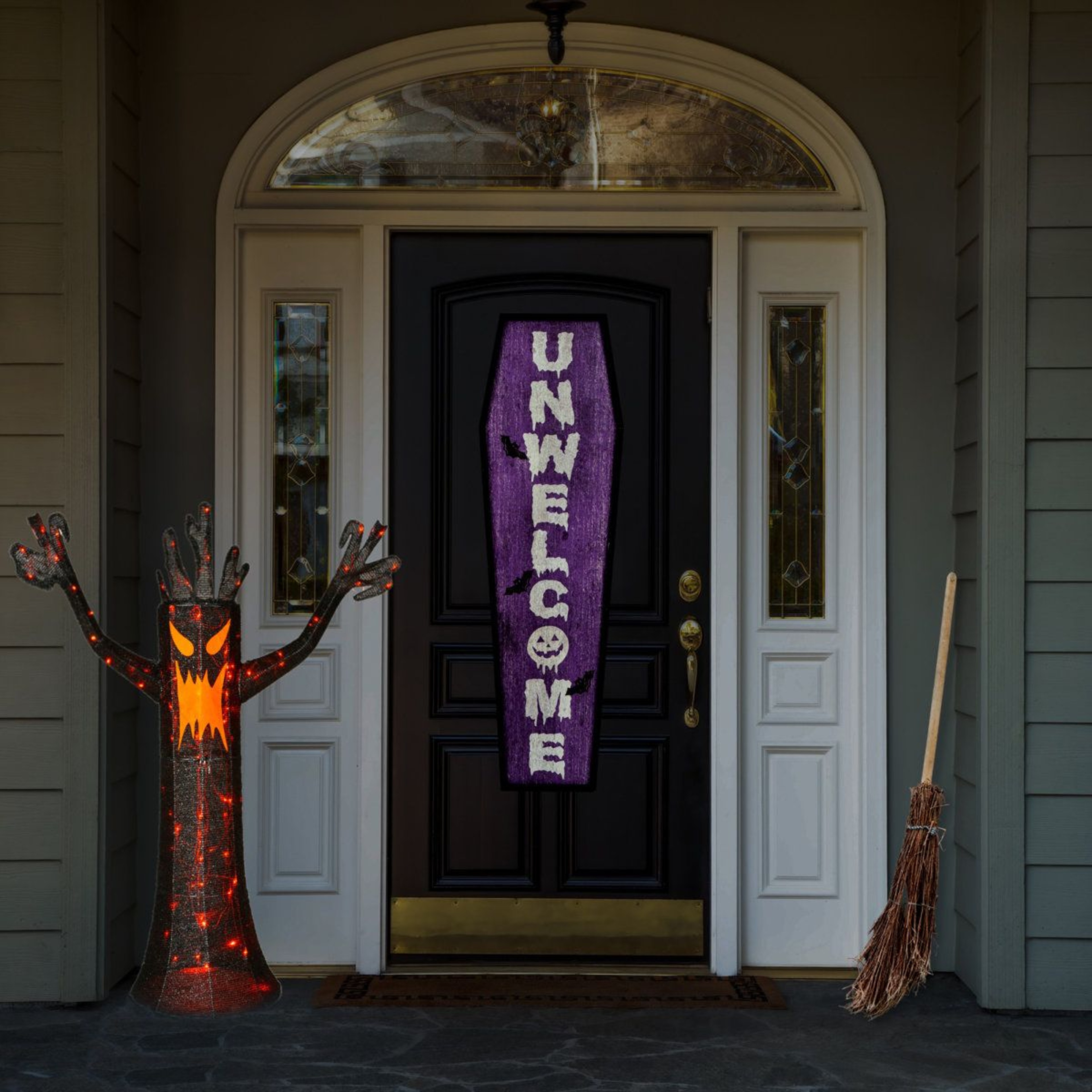 48Inch PreLit Scary Halloween Tree Outdoor Decoration 1