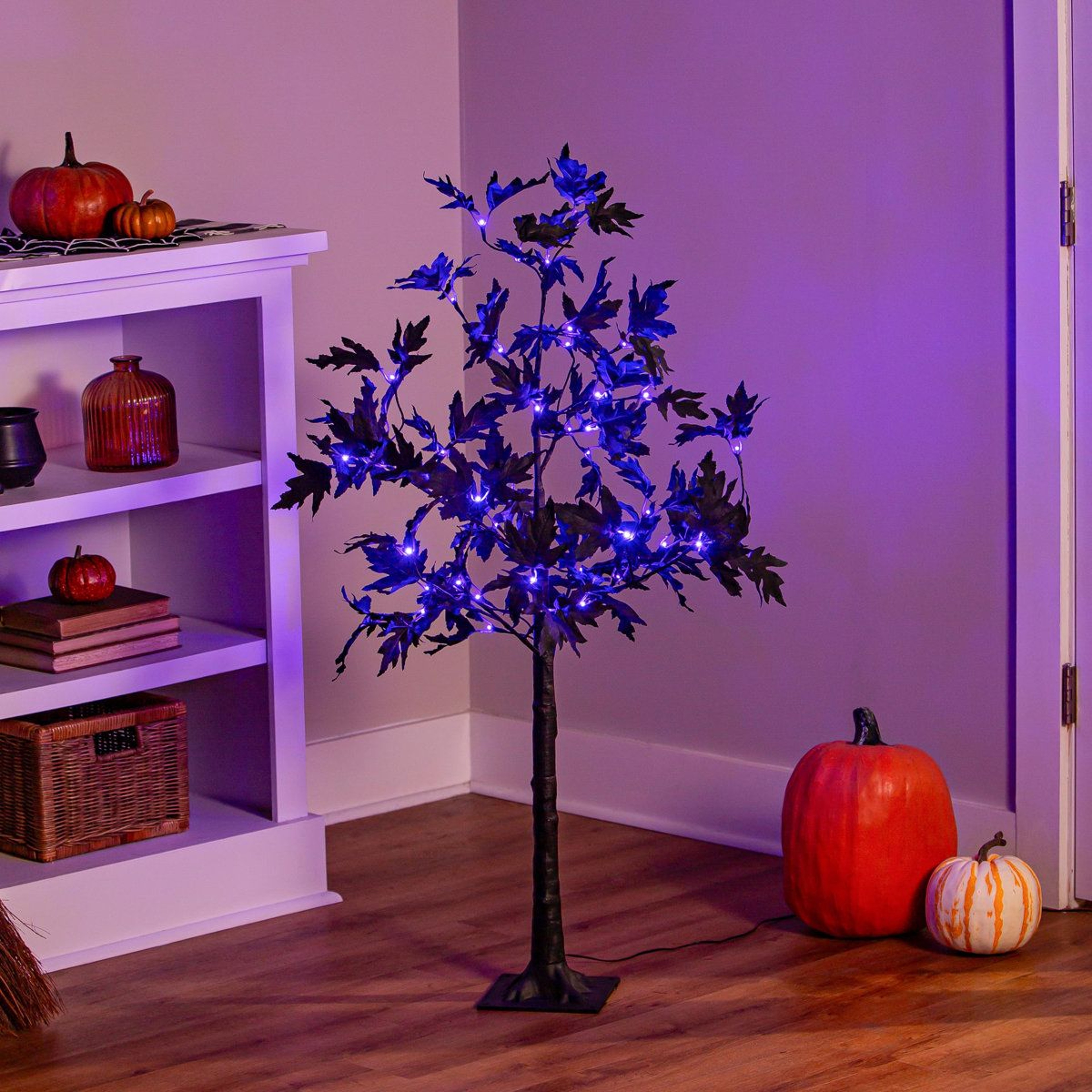 48Inch Halloween LED Color Changing Maple Tree With Remote And Timer 2