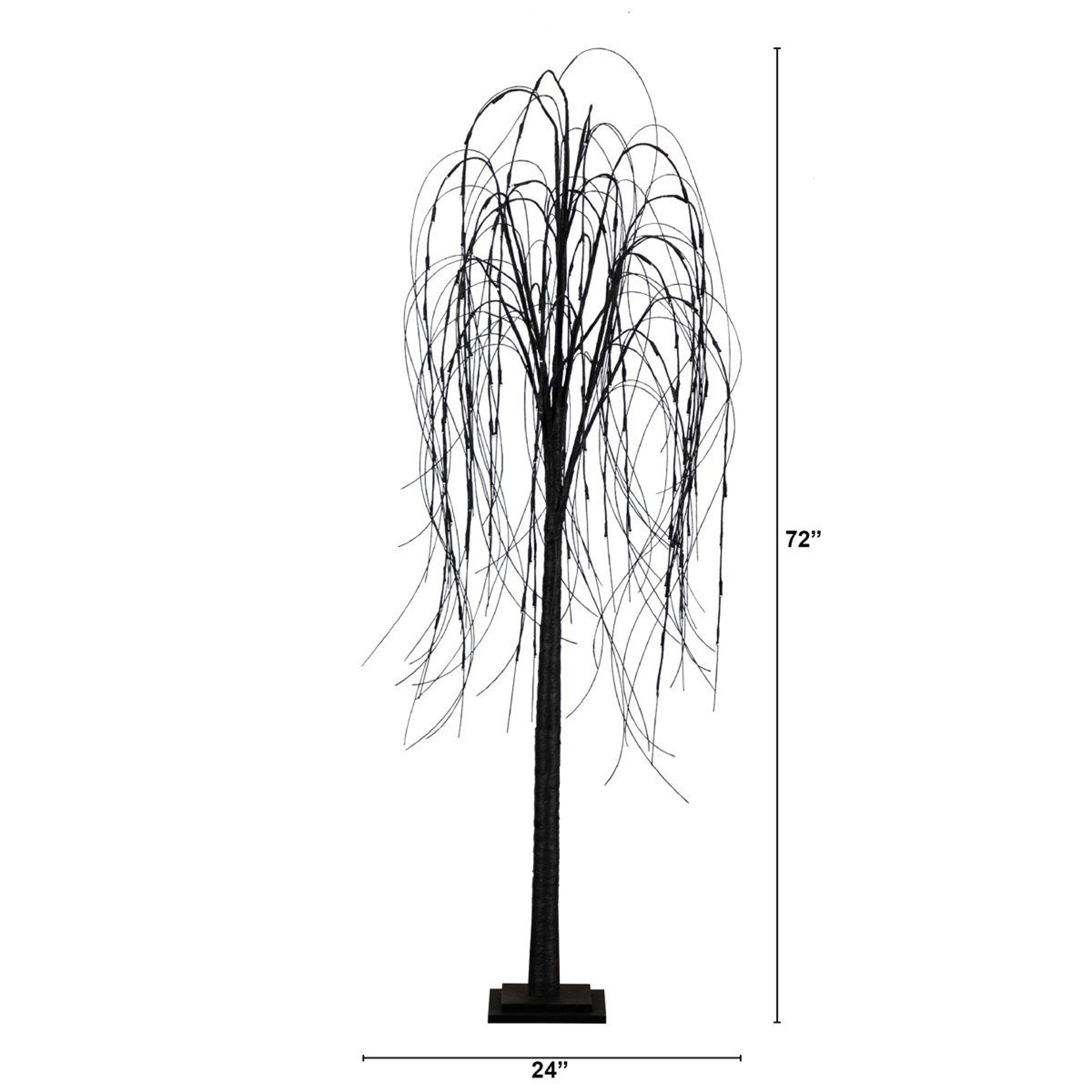 6 Ft PreLit Halloween Black Willow Tree With 160 Orange And Purple LED Lights 3