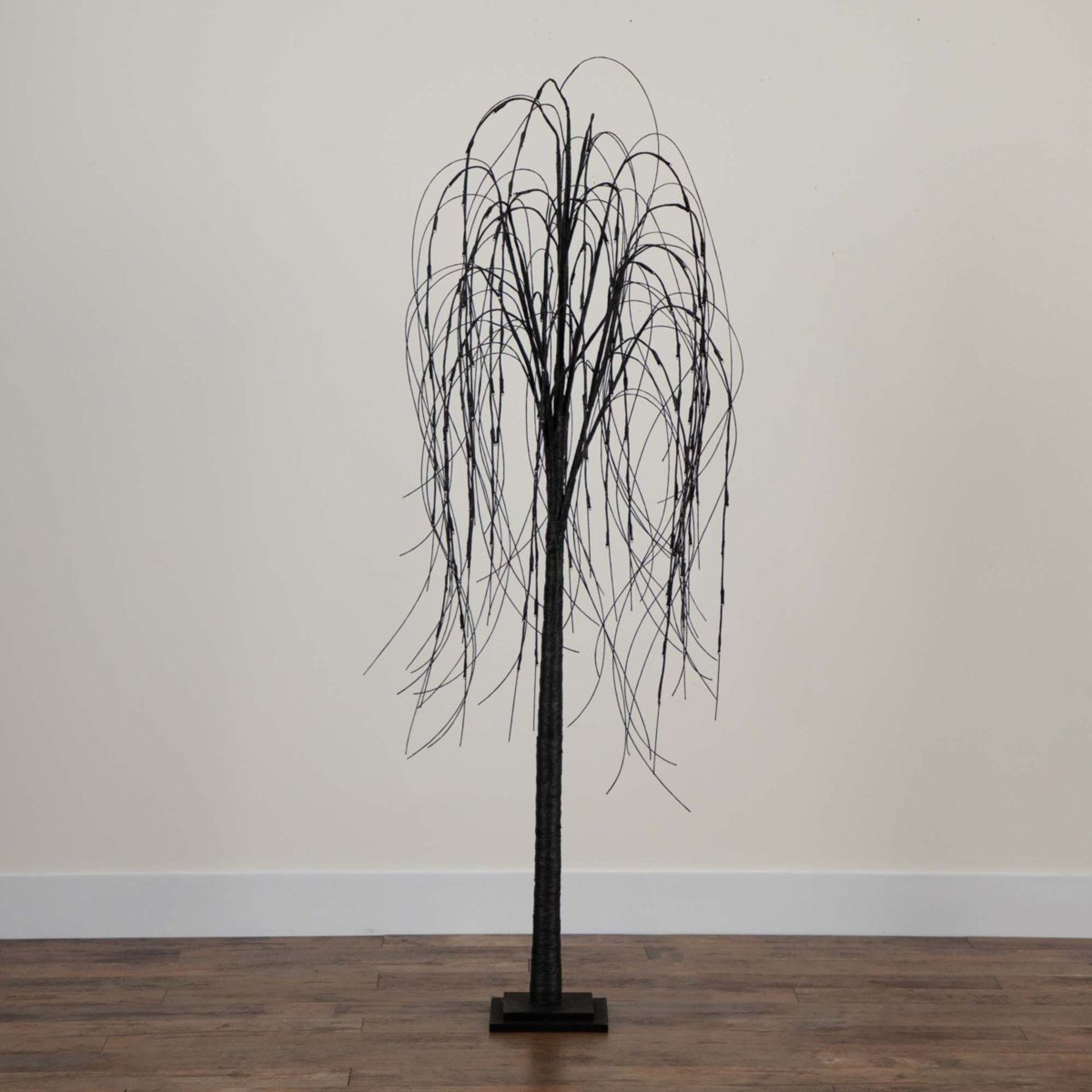 6 Ft PreLit Halloween Black Willow Tree With 160 Orange And Purple LED Lights 7