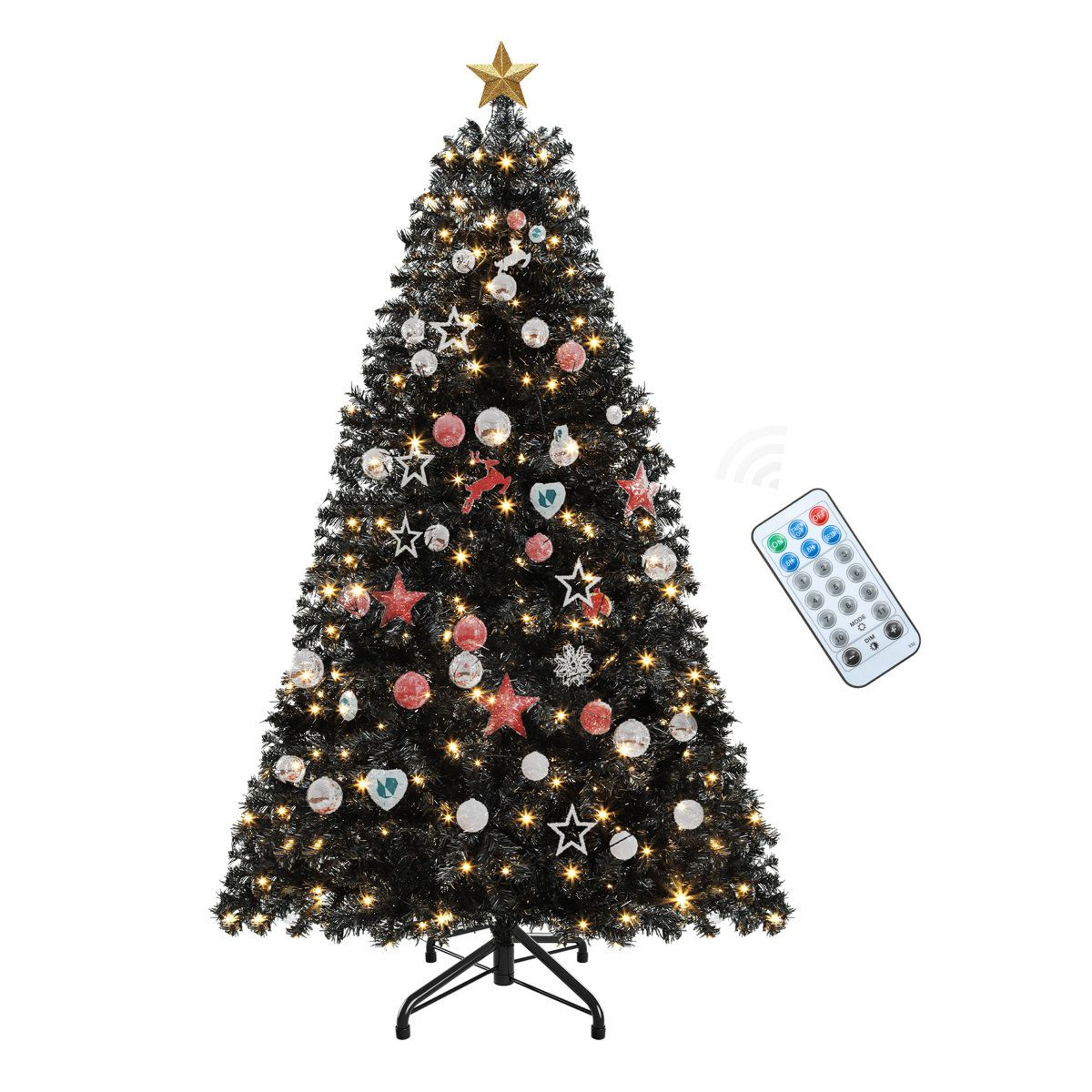75 Ft PreLit Black Halloween Artificial Christmas Tree With 550 LED Lights 0