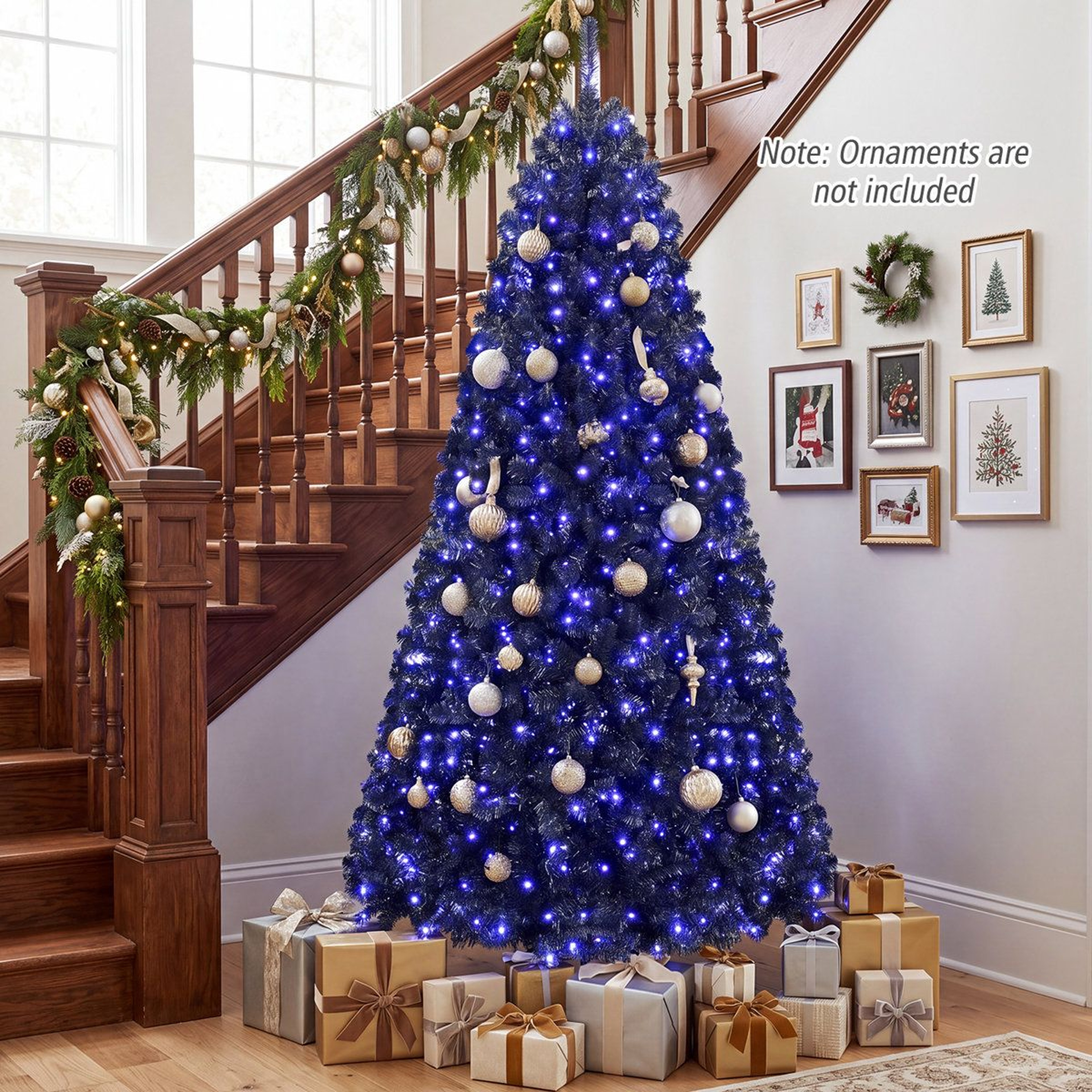 7 FT PreLit Black Christmas Tree With 500 Purple LED Lights For Halloween 1