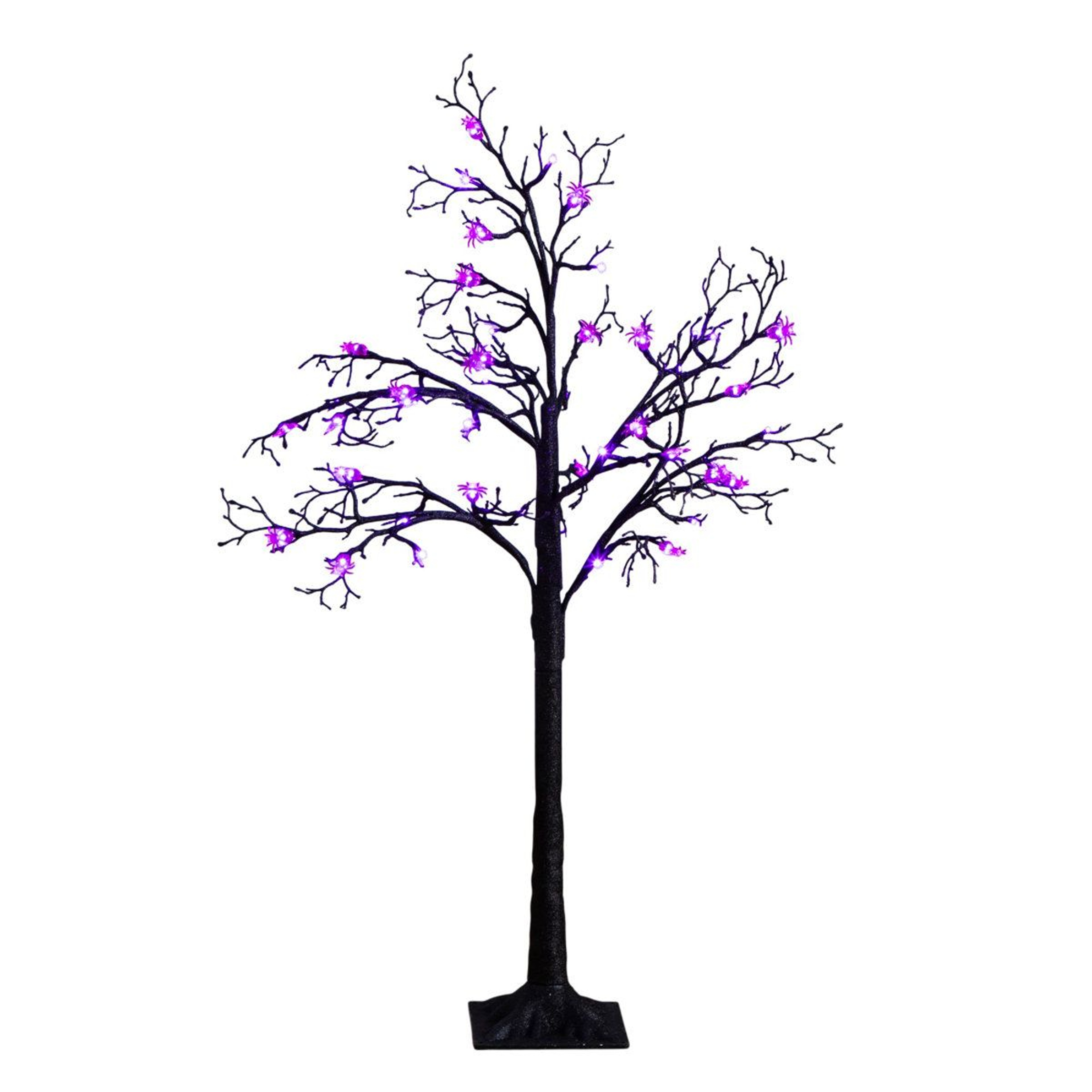 PreLit Artificial Halloween Spider Twig Tree With Purple LED Lights 0