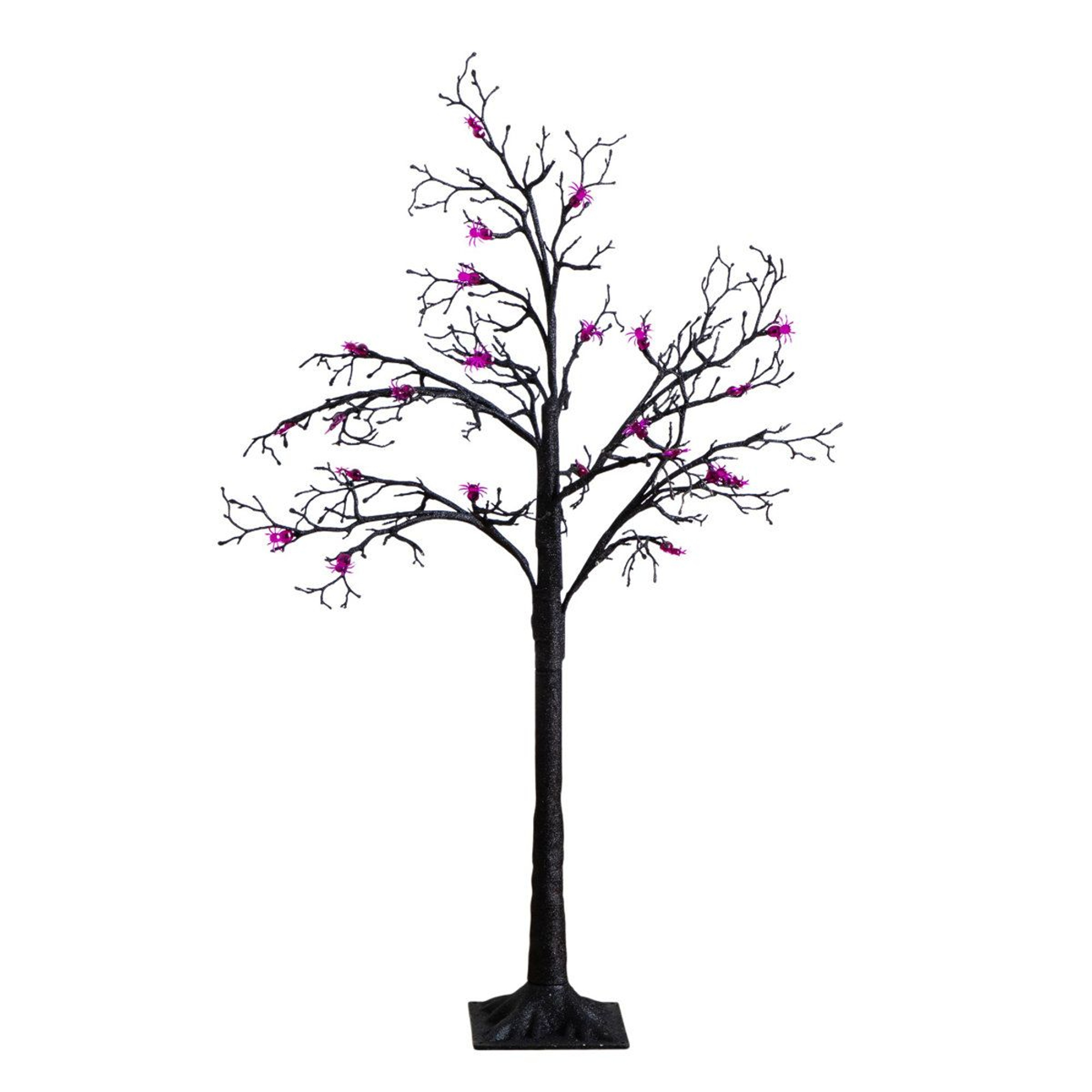 PreLit Artificial Halloween Spider Twig Tree With Purple LED Lights 11