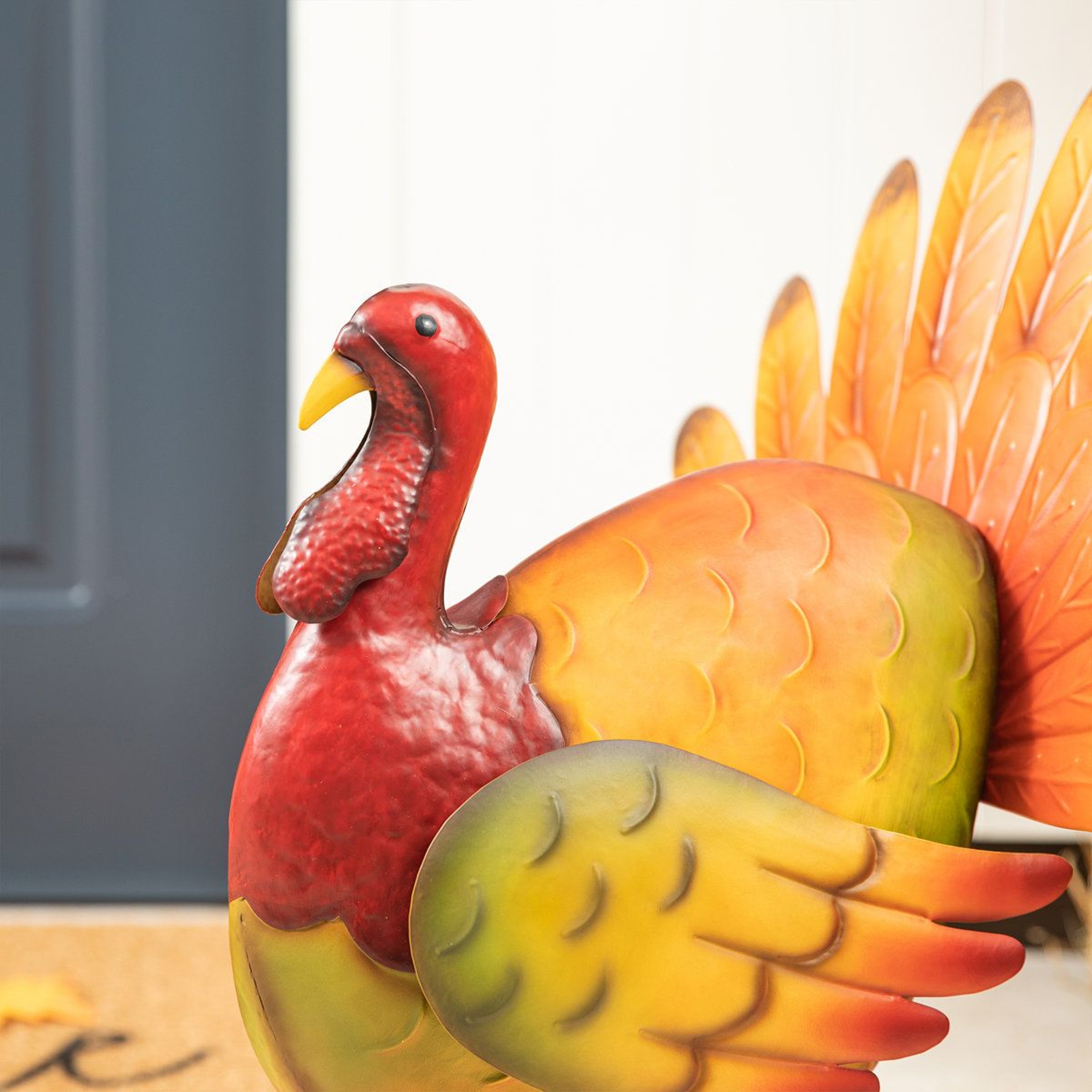 Thanksgiving Turkey Metal Figurine Decoration For Indoor And Outdoor Fall Decor 3
