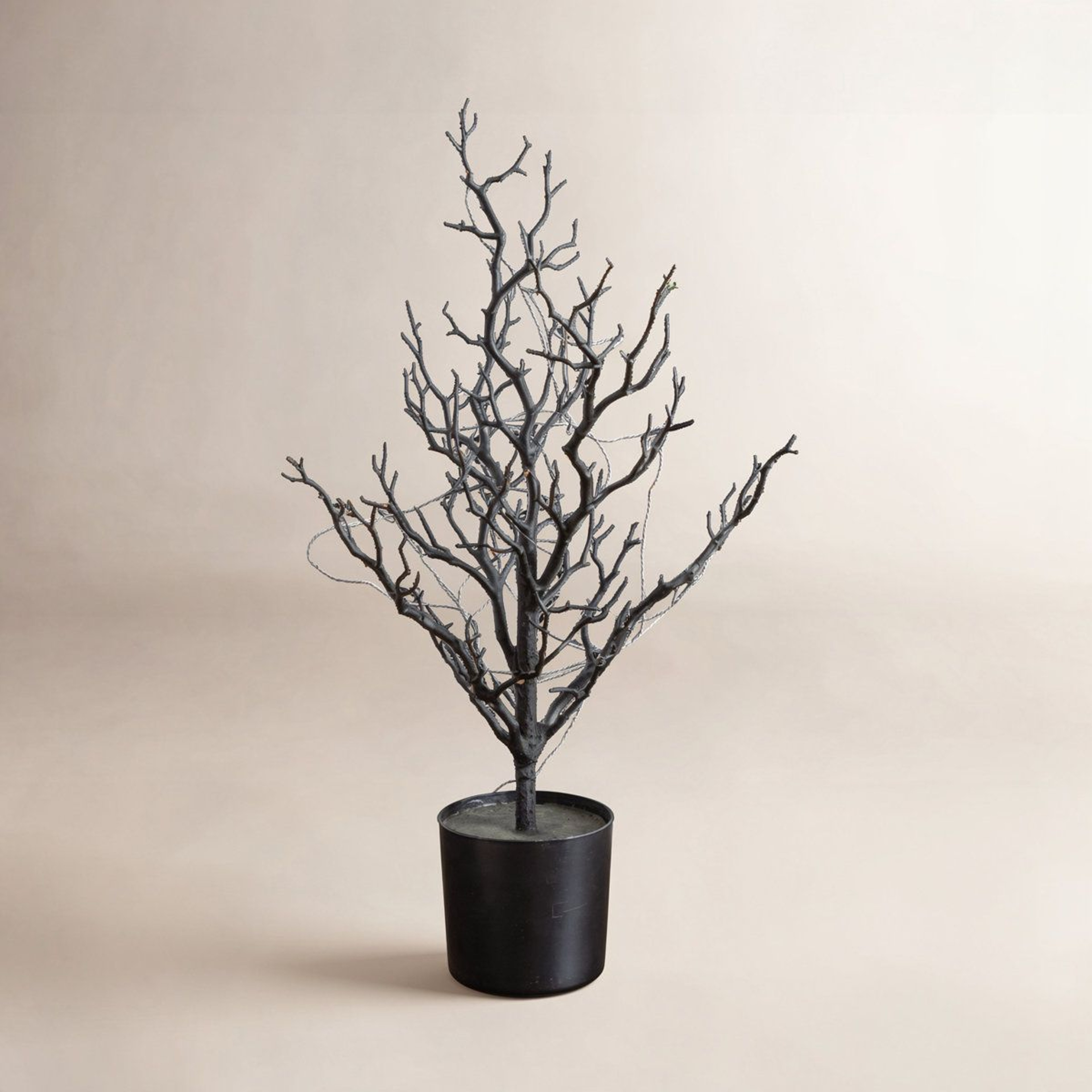 2 Ft PreLit Halloween Black Twig Tree With Orange And Purple LED Lights 3