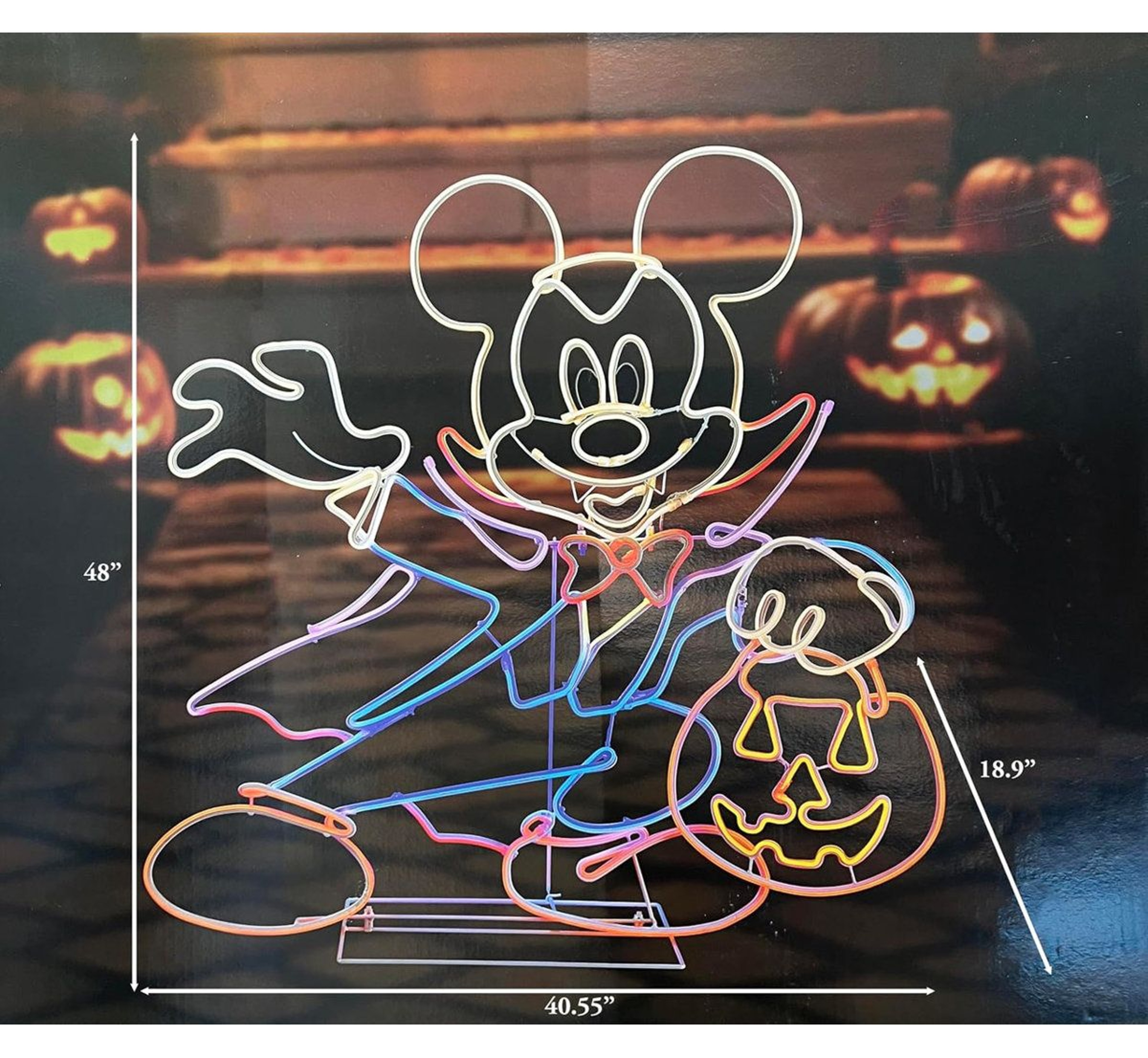 48Inch Vampire Mickey Mouse LED NeonStyle Outdoor Halloween Decoration 0
