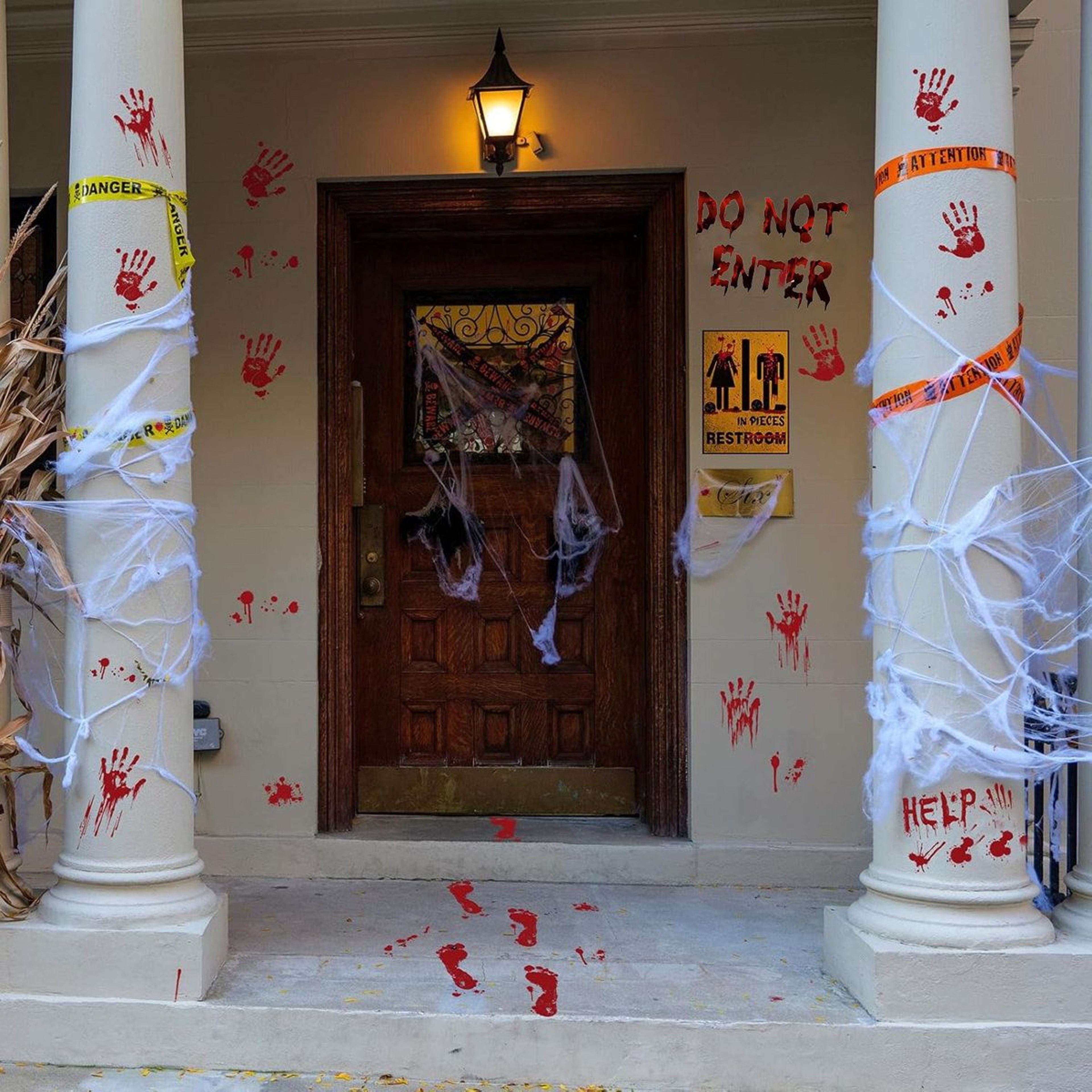 16Piece Halloween Bloody Handprint And Footprint Stickers For Indoor And Outdoor Decor 4