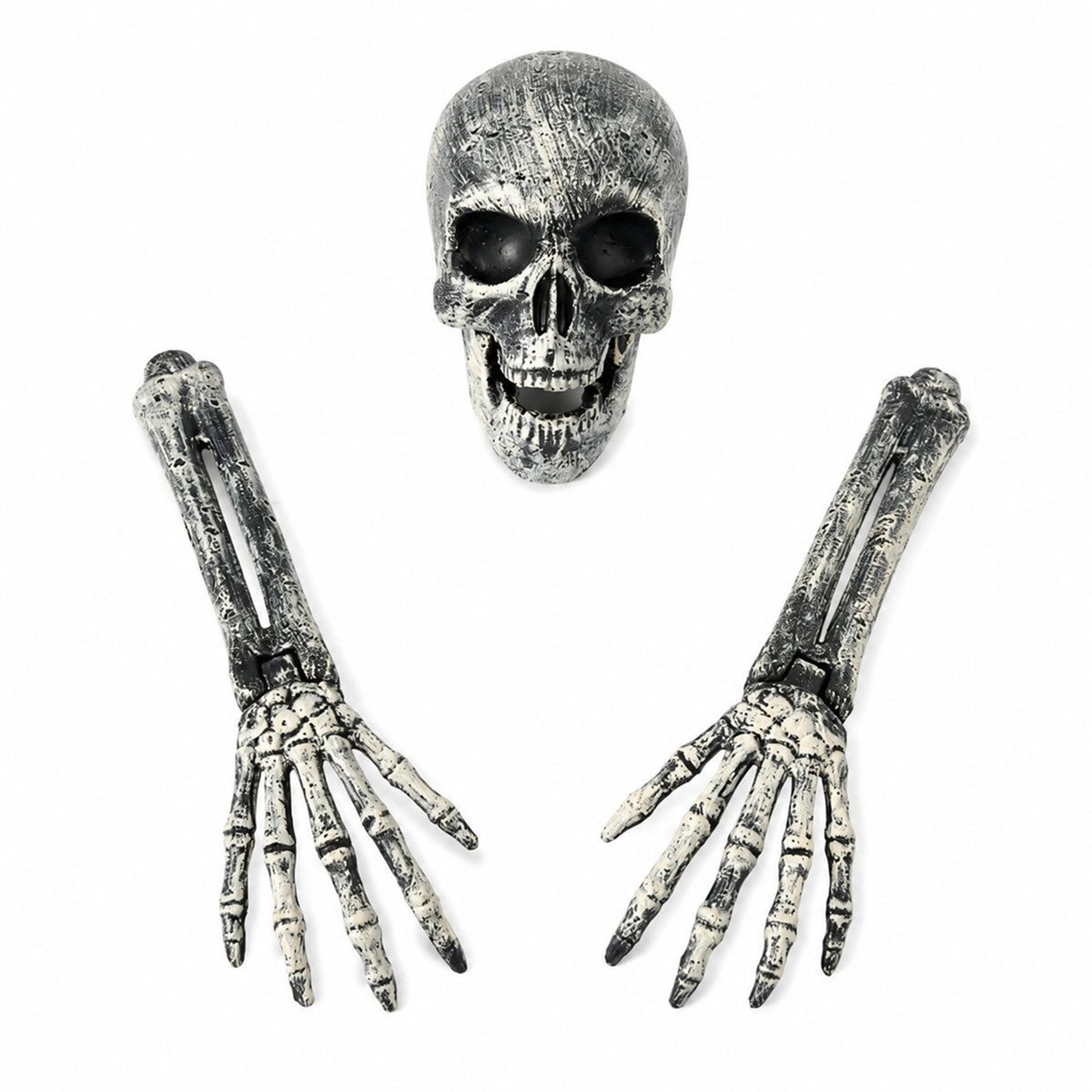 3Piece Halloween Skeleton Yard Stakes With Groundbreaker Skull And Arms 0