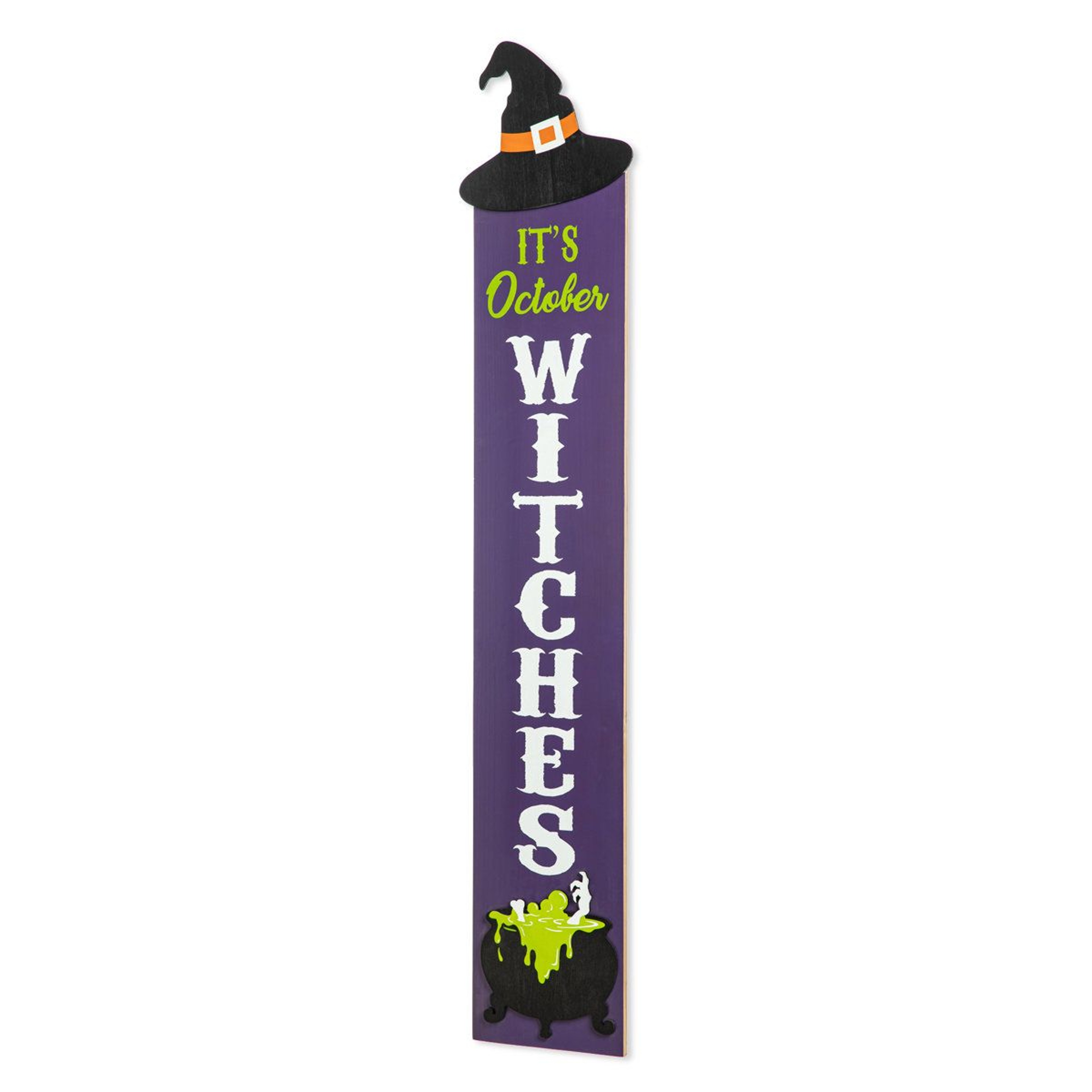 Halloween Witch Porch Sign  Purple Wooden Outdoor Decoration 0