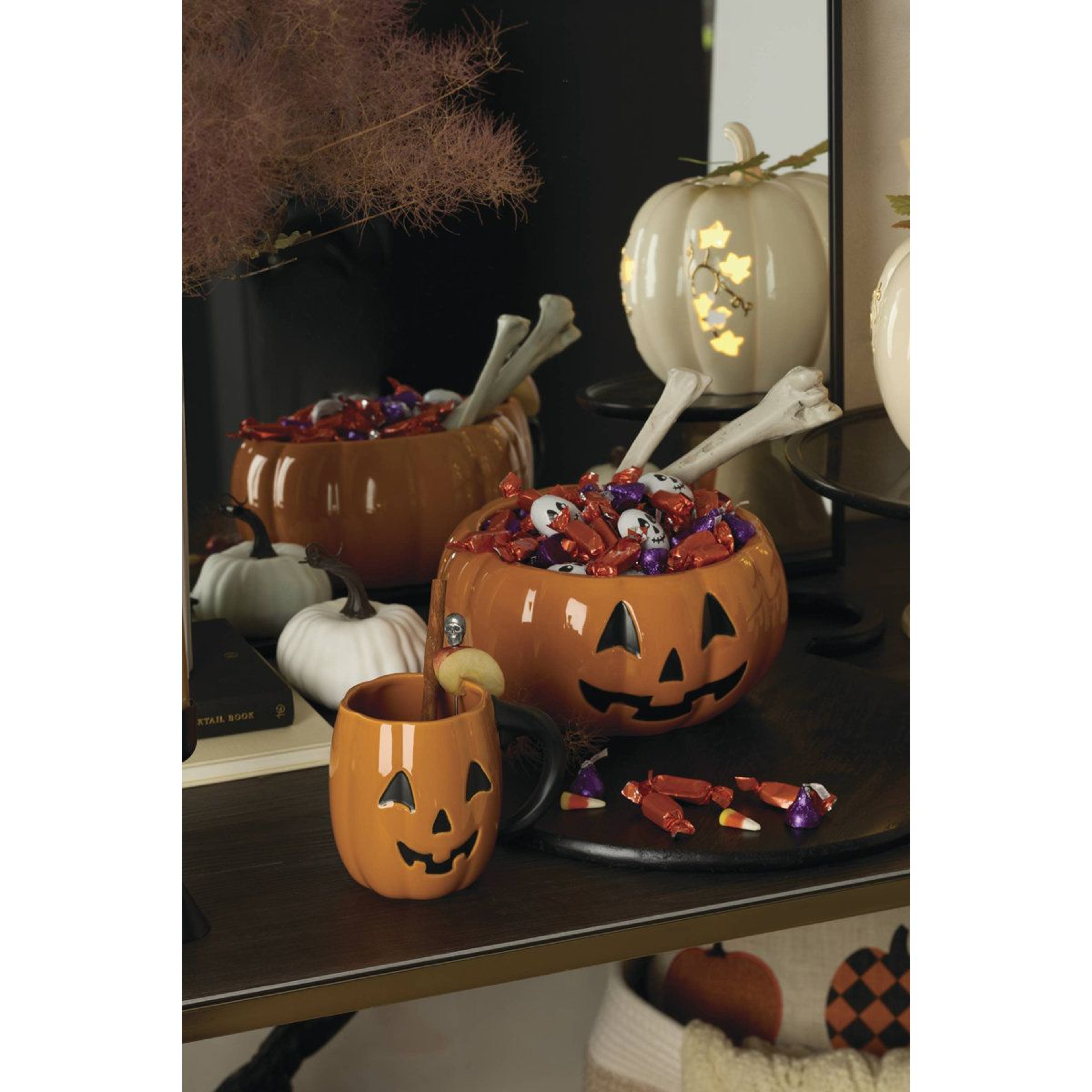 Vintage Halloween Pumpkin Candy Bowl In Porcelain With 112 Oz Capacity 6