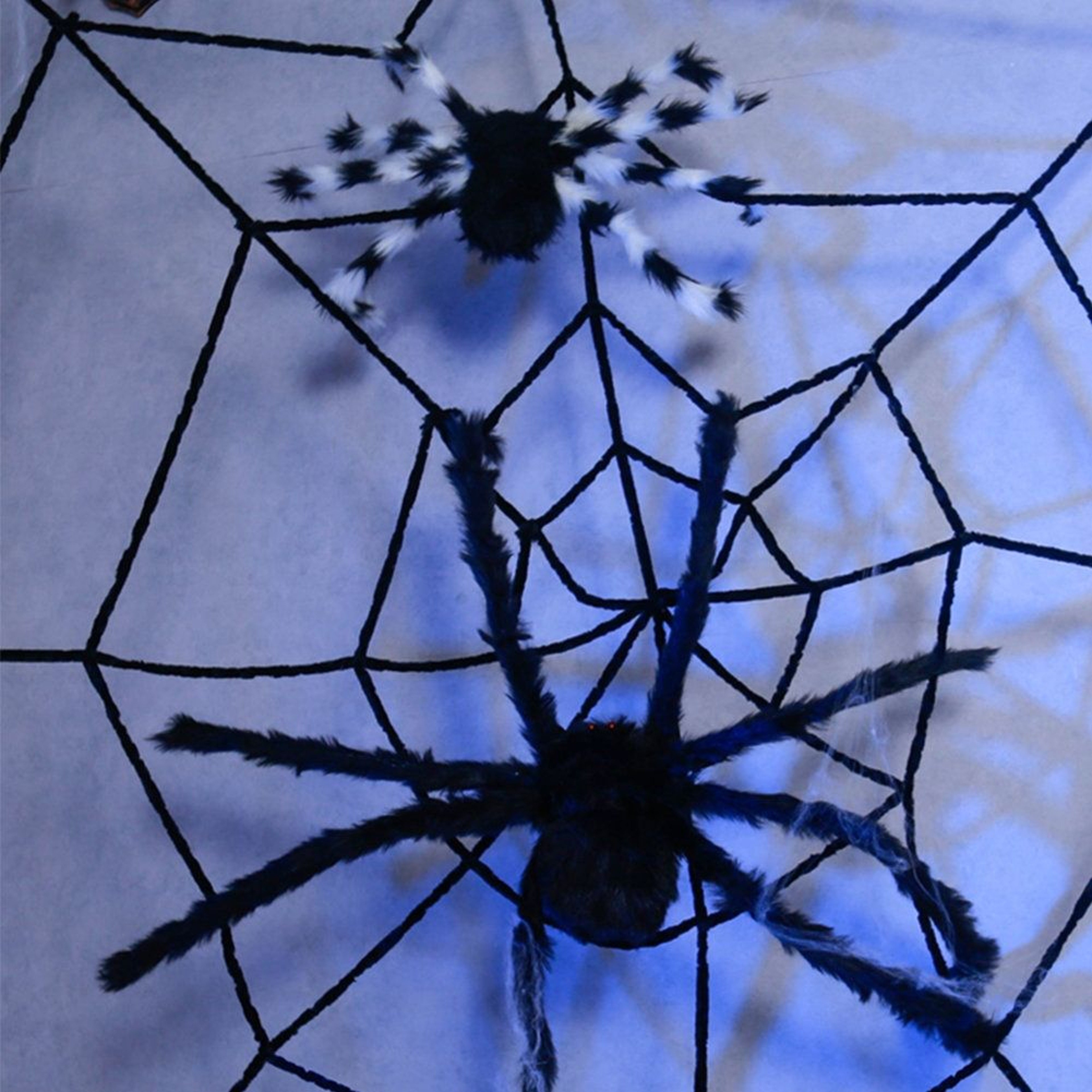 Halloween Spider Web Decoration  98 Ft Black Stretchable Outdoor Spider Web 3